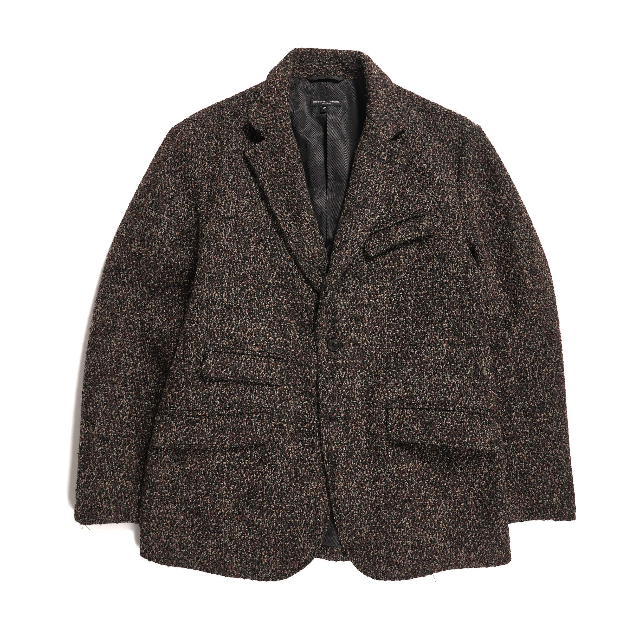 Andover Jacket - Dark Brown Polyester Wool Tweed Boucle