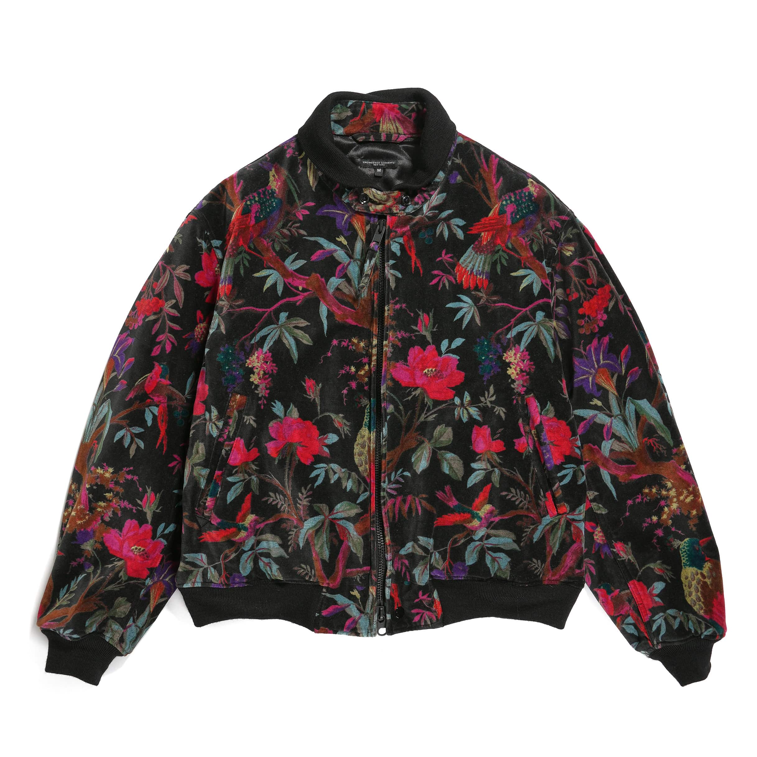 Engineered Garments | LL Jacket | Black Cotton Bird Print
