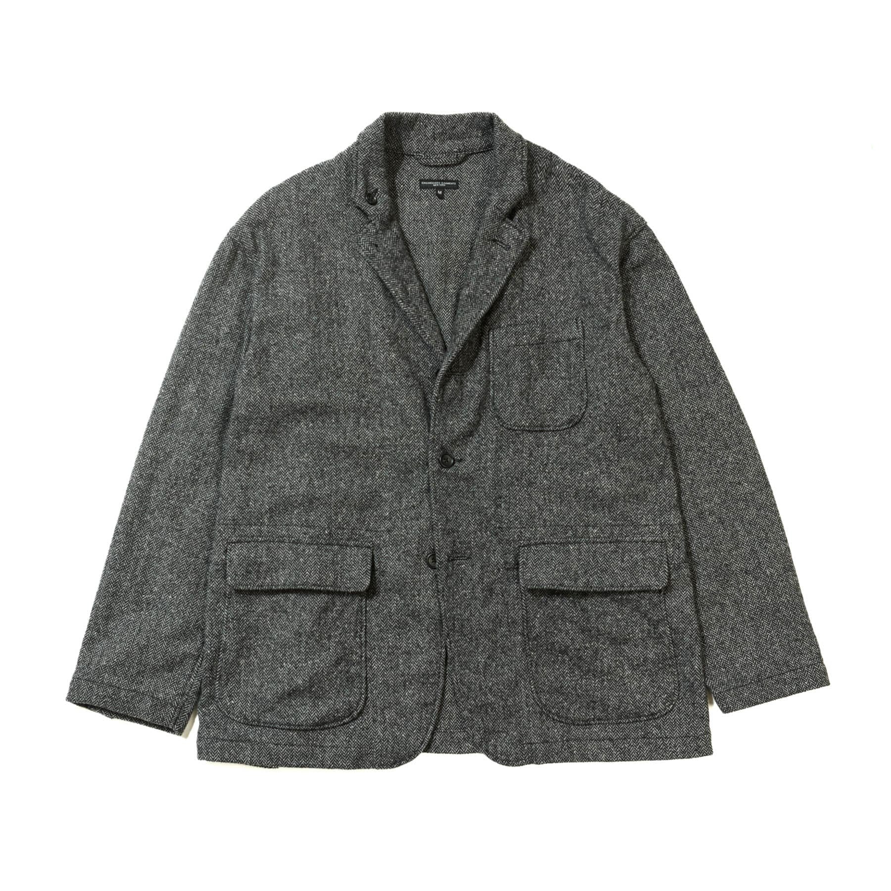 Loiter Jacket - Grey Poly Wool Herringbone