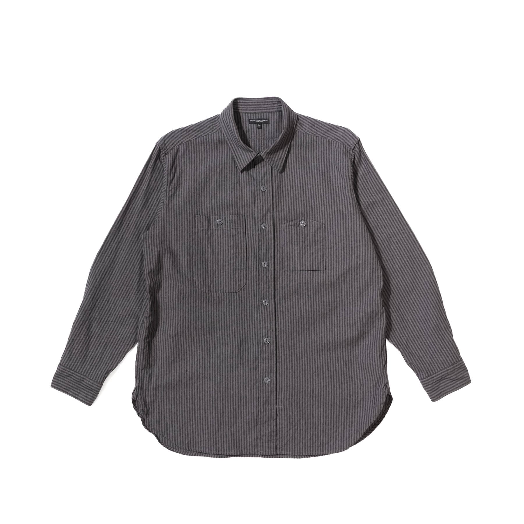 Engineered Garments Work Shirt Charcoal/Grey LC Stripe | BlackBlue