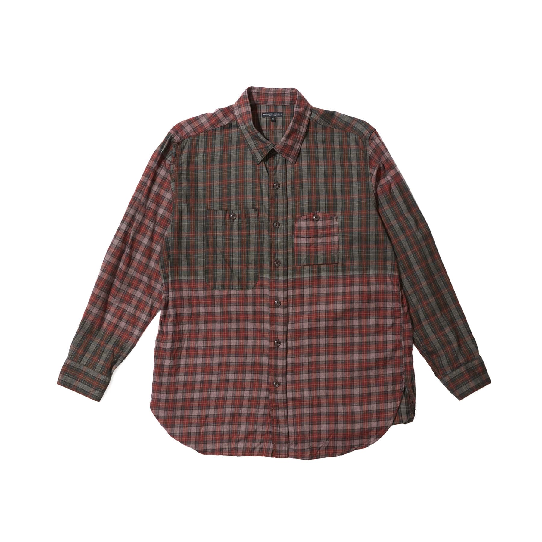 Engineered Garments Work Shirt Olive/Red Cotton Smoky Plaid | BlackBlue