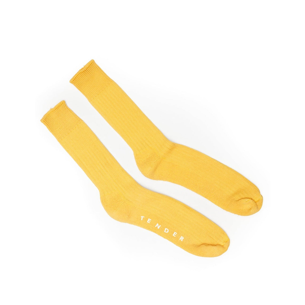 Cotton Rib Socks - Turmeric Dyed