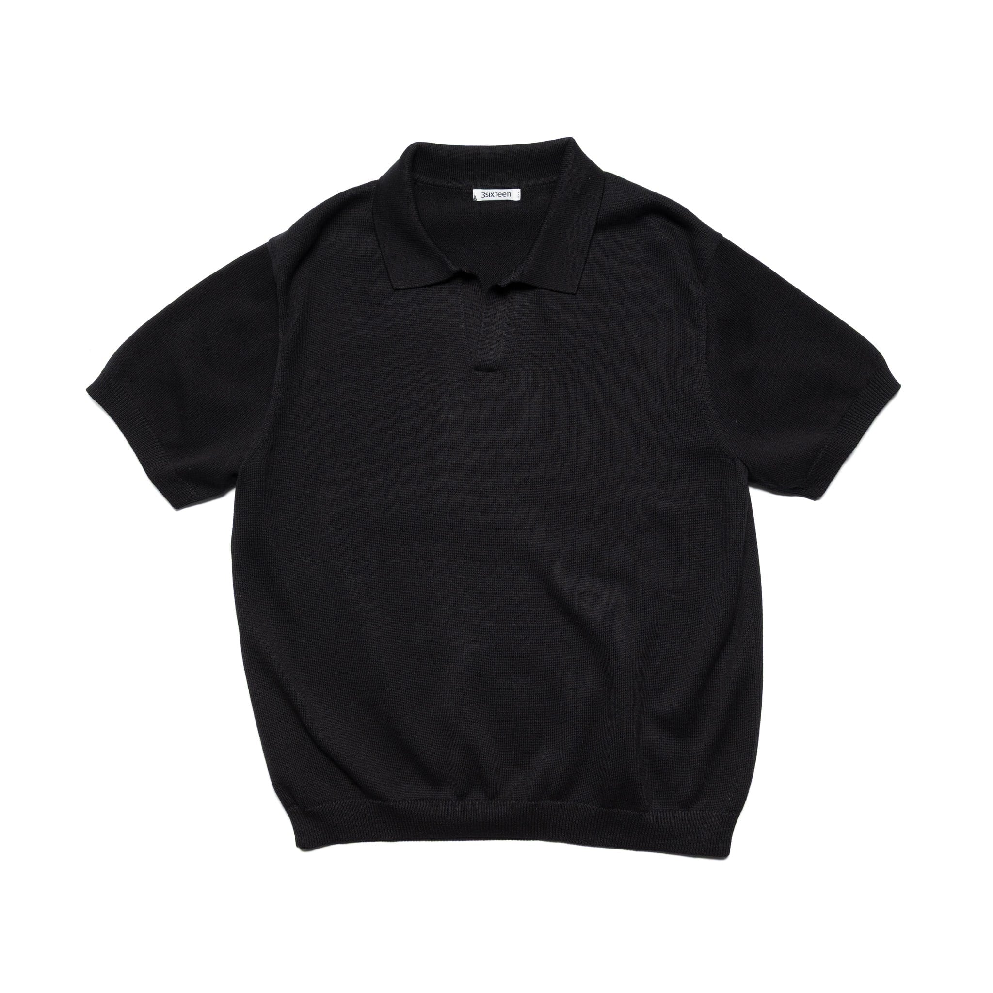 Knit Polo - Black Pima Cotton