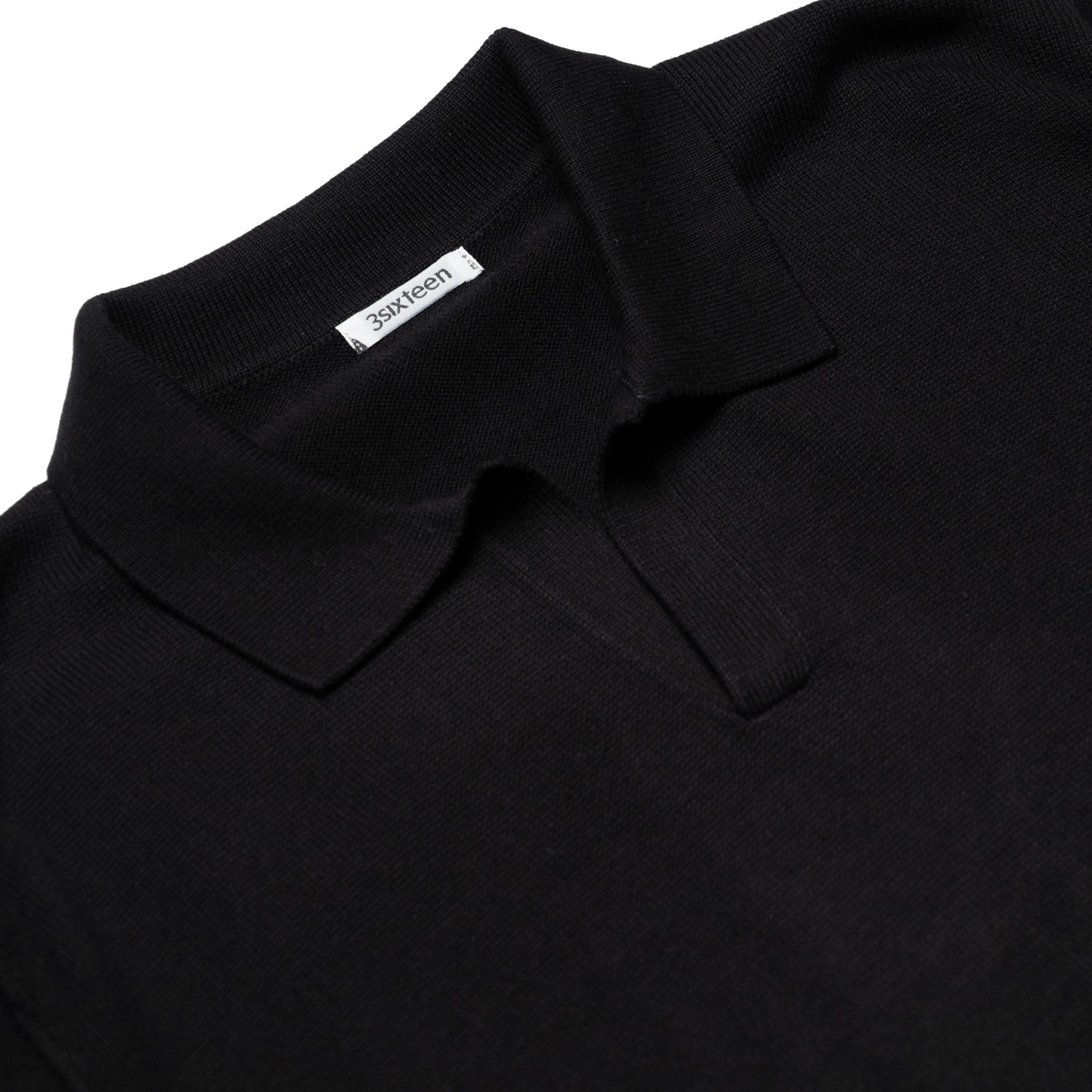 Knit Polo - Black Pima Cotton