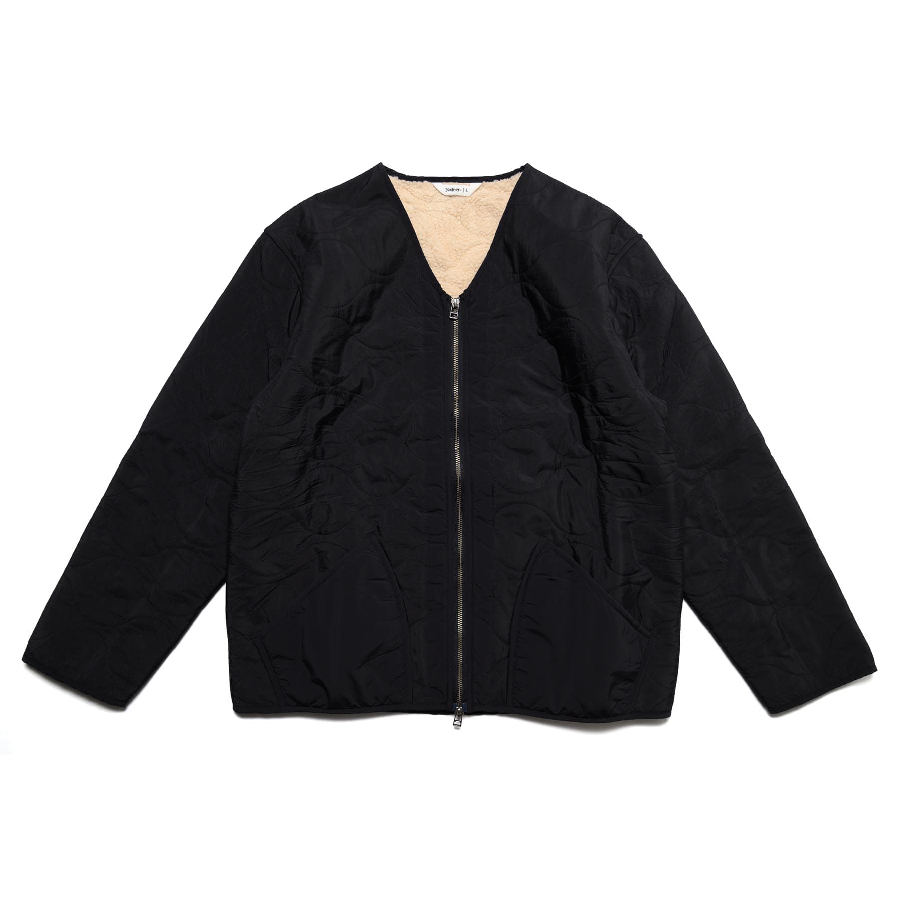 Zip Liner Jacket - Black Nylon Sherpa