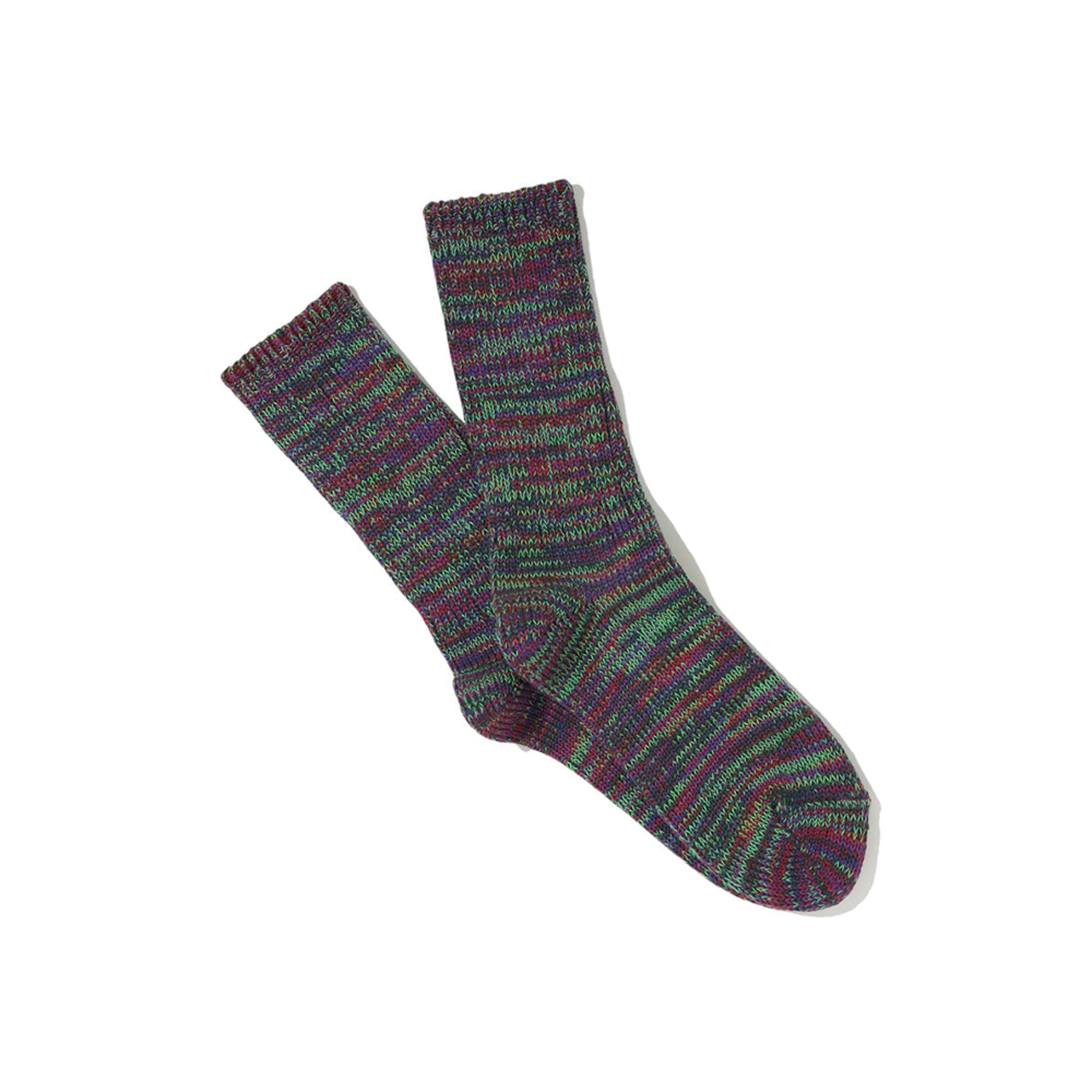 5 Color Mix Crew Dark Purple Socks