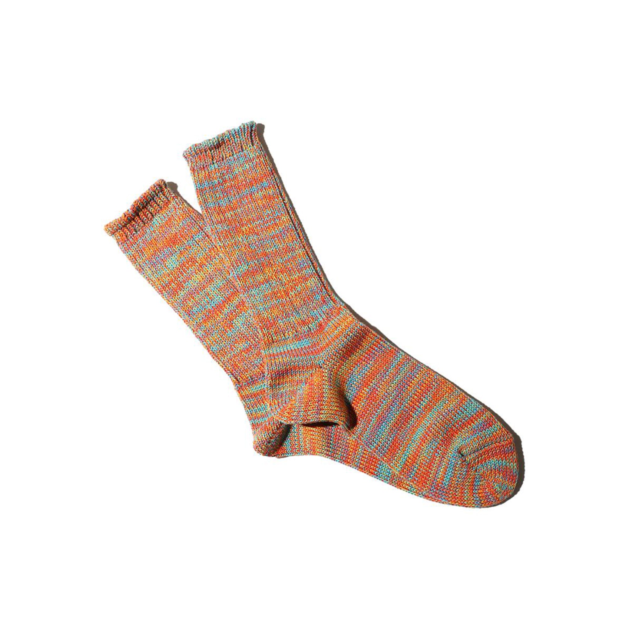 5 Color Mix Crew Orange Socks