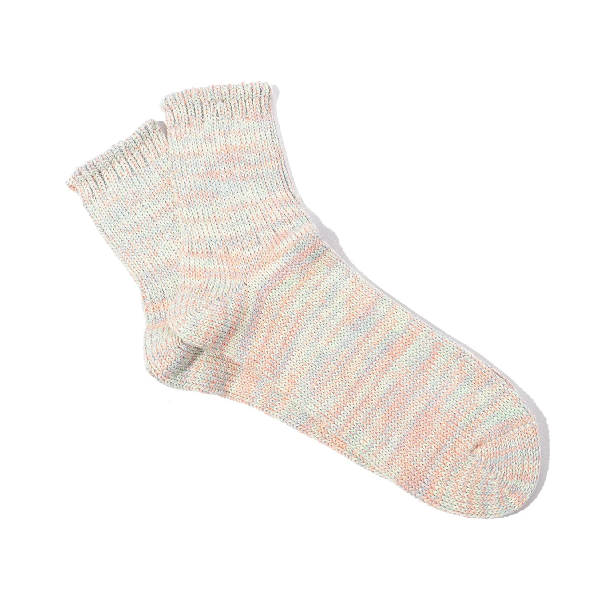 5 Color Mix Crew Q Natural Socks