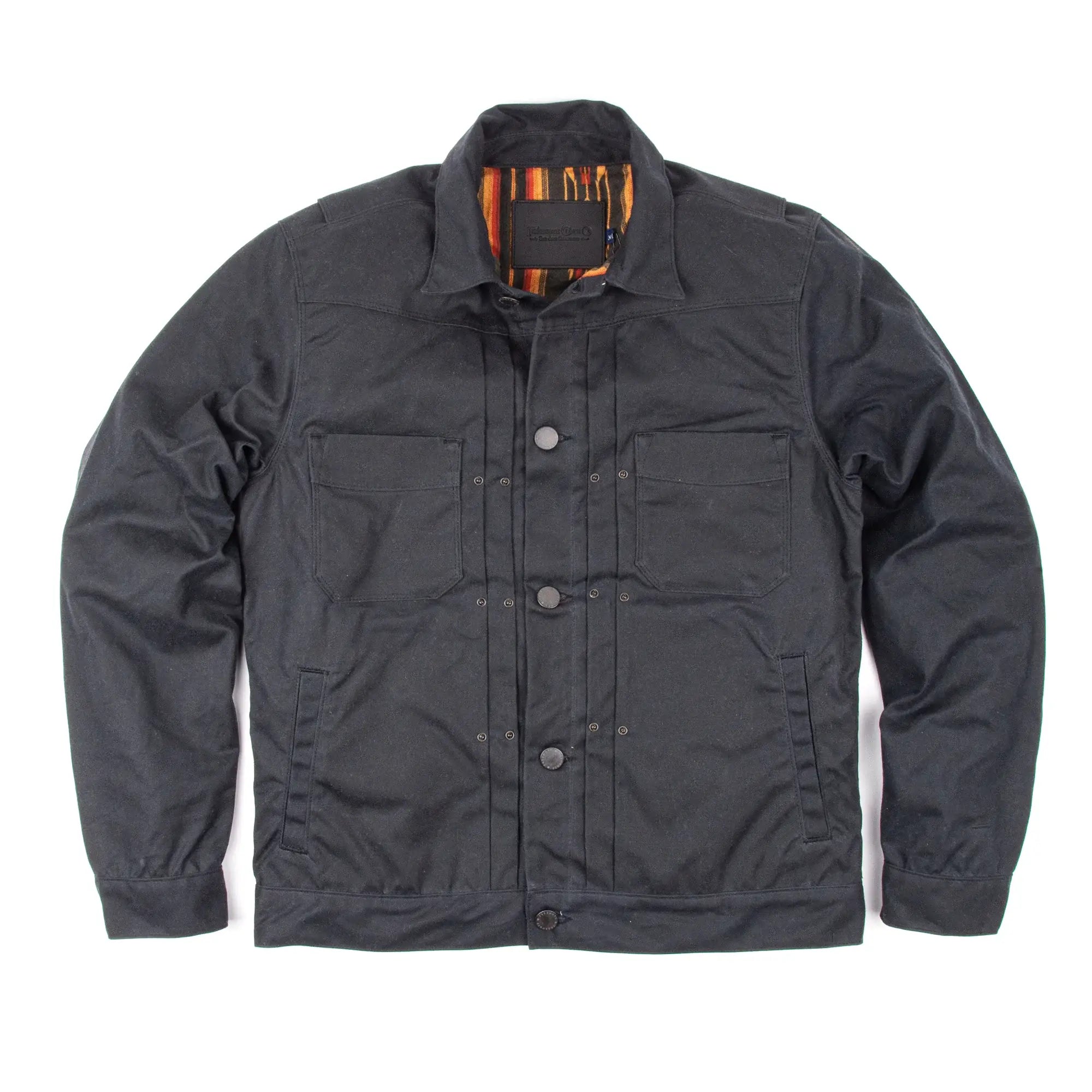 RJ-1 Riders Jacket Waxed Canvas - Black (Rust Lining)