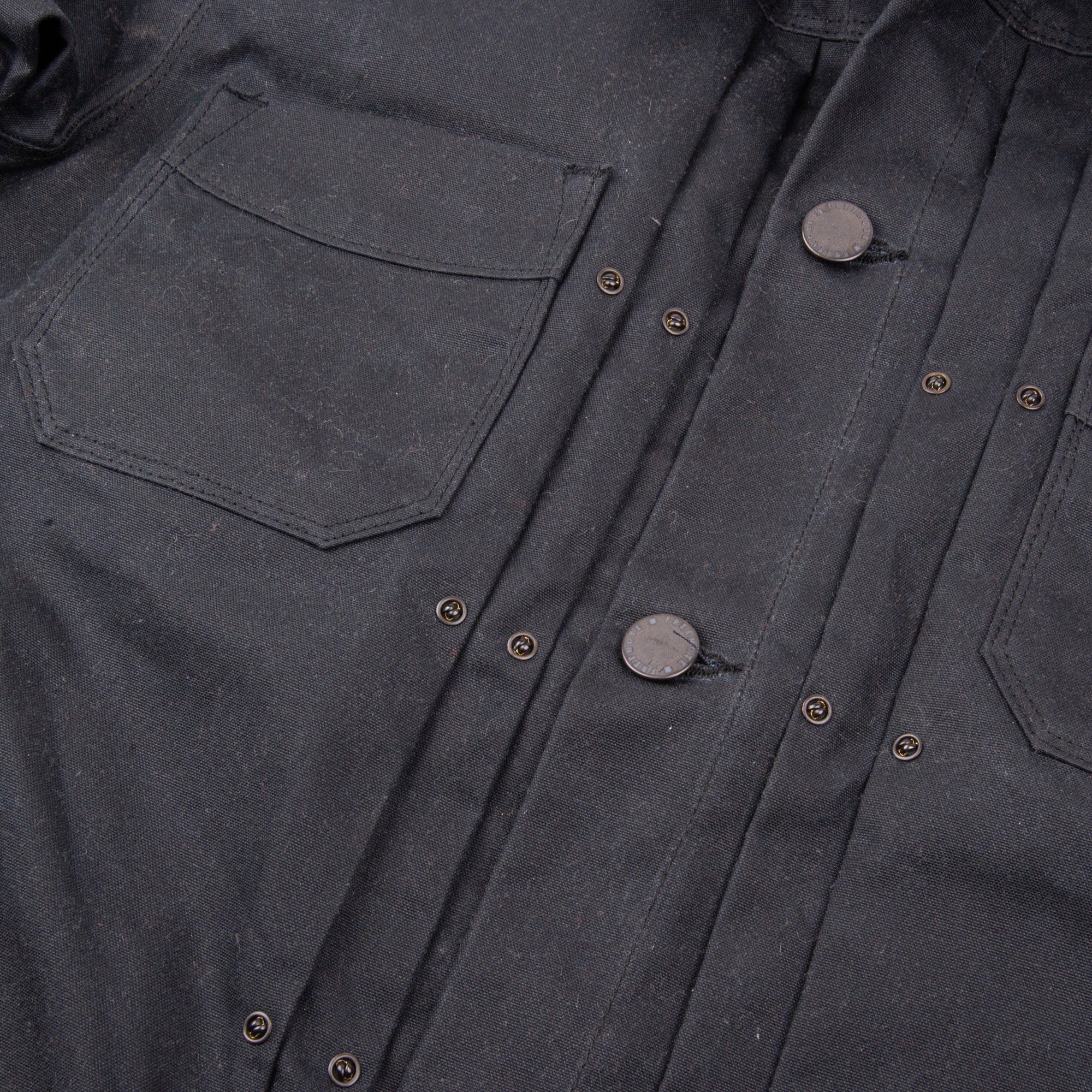 RJ-1 Riders Jacket Waxed Canvas - Black (Rust Lining)