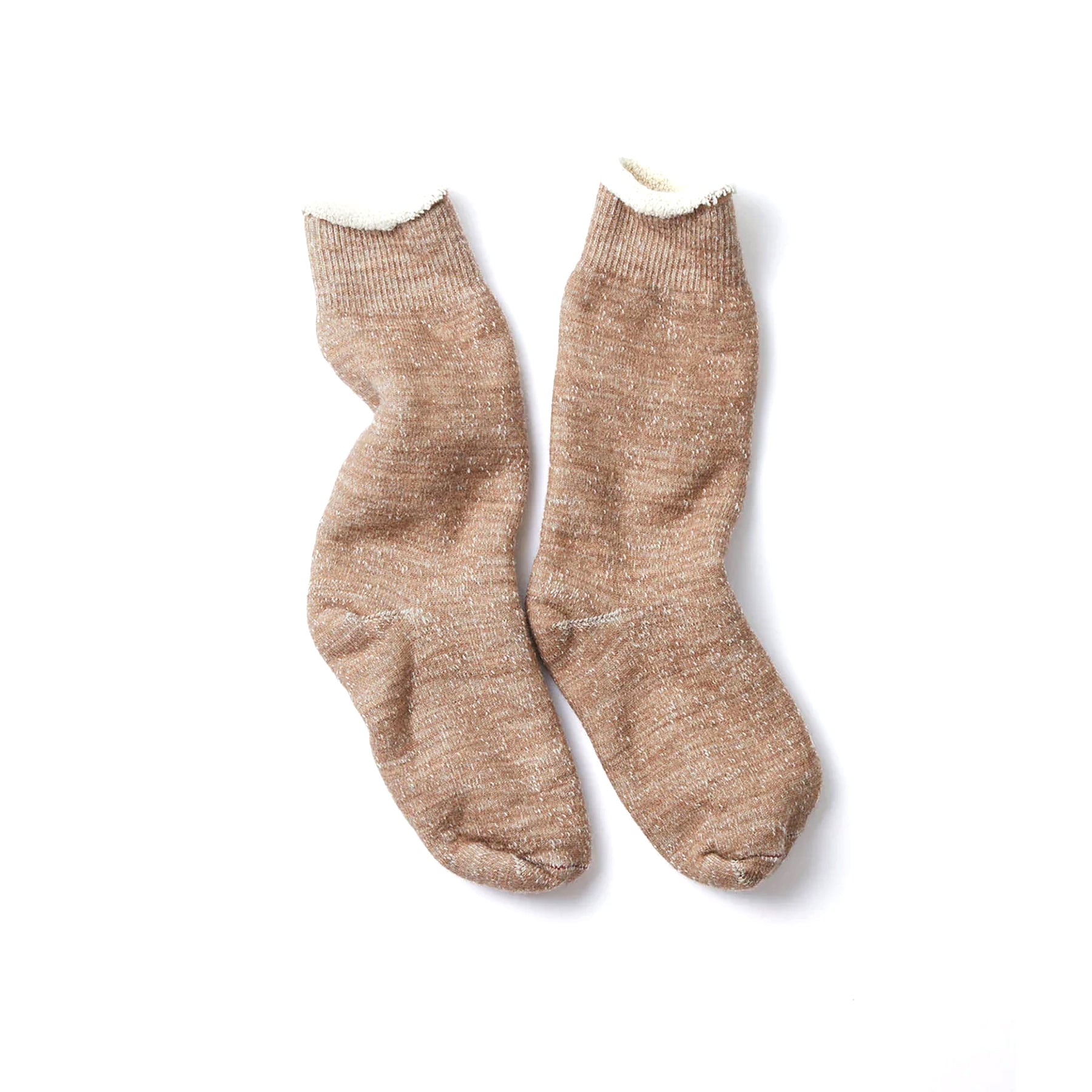 Double Face Crew Socks - Camel