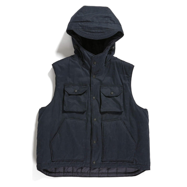 Engineered Garments | Field Vest | Dark Navy PC Coated Cloth