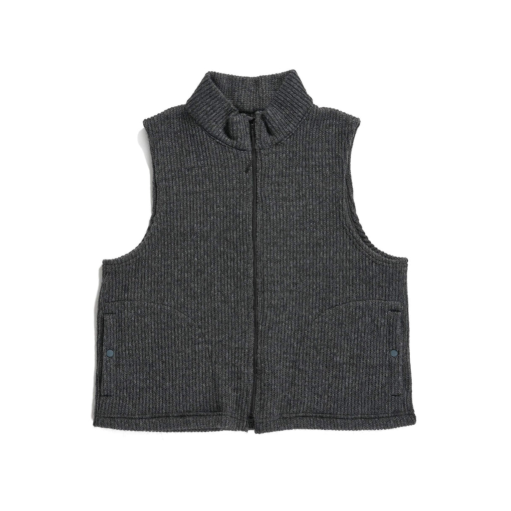 Engineered Garments | High Mock Knit Vest | Grey Wool Poly Sweater 