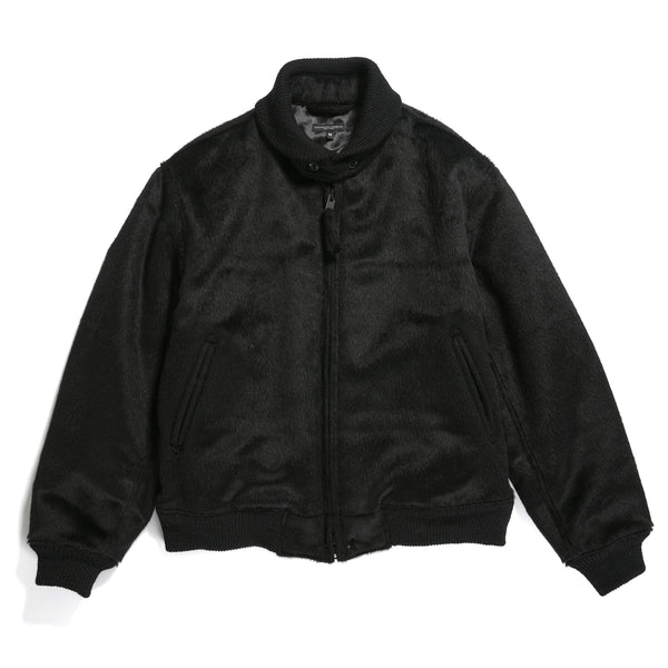 Engineered Garments | LL Jacket | Black Polyester Wool Shaggy 