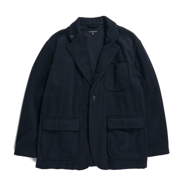 Loiter Jacket - Dark Navy Wool Polyester Heavy Flannel