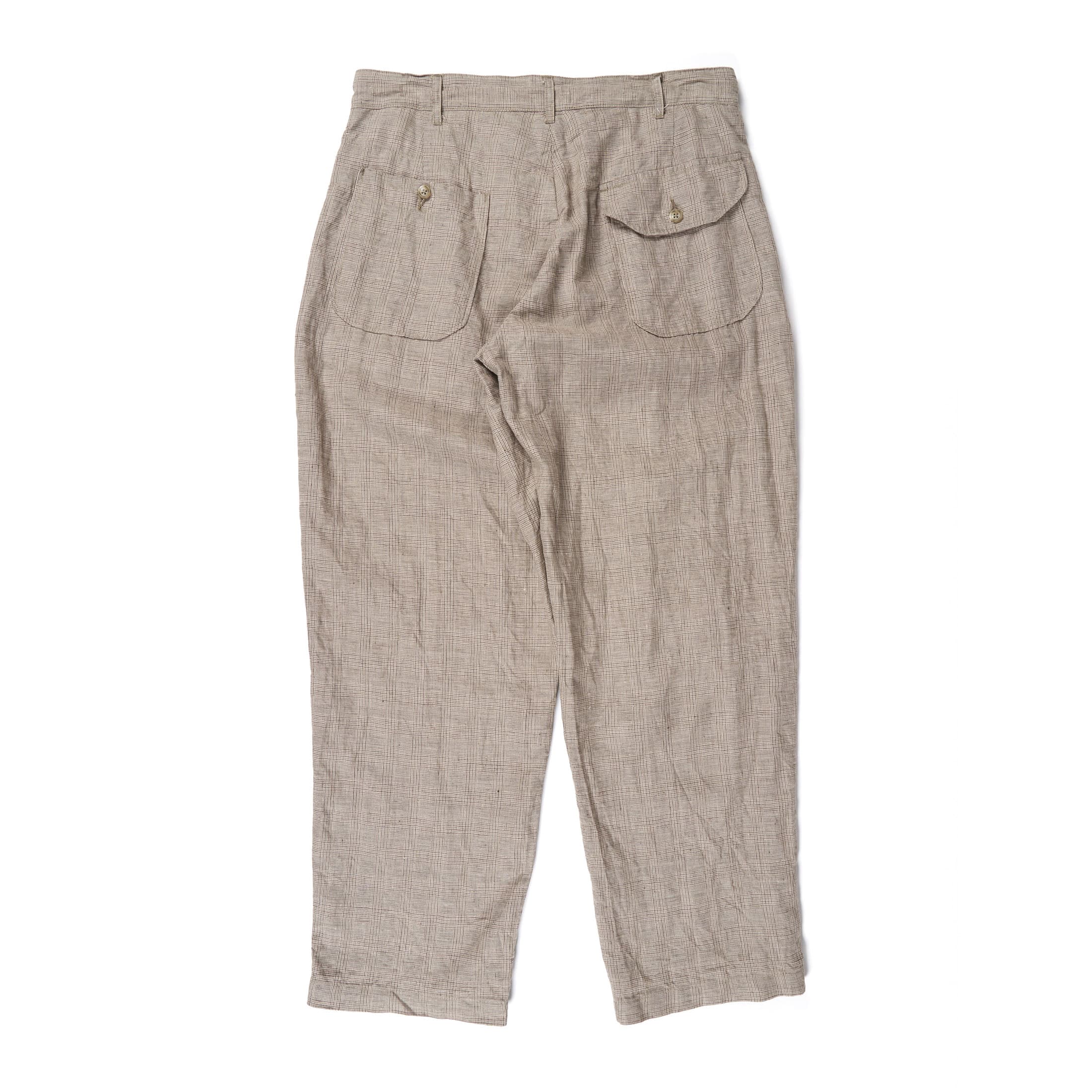 Engineered Garments Carlyle Pant Beige Linen Glen Plaid | BlackBlue