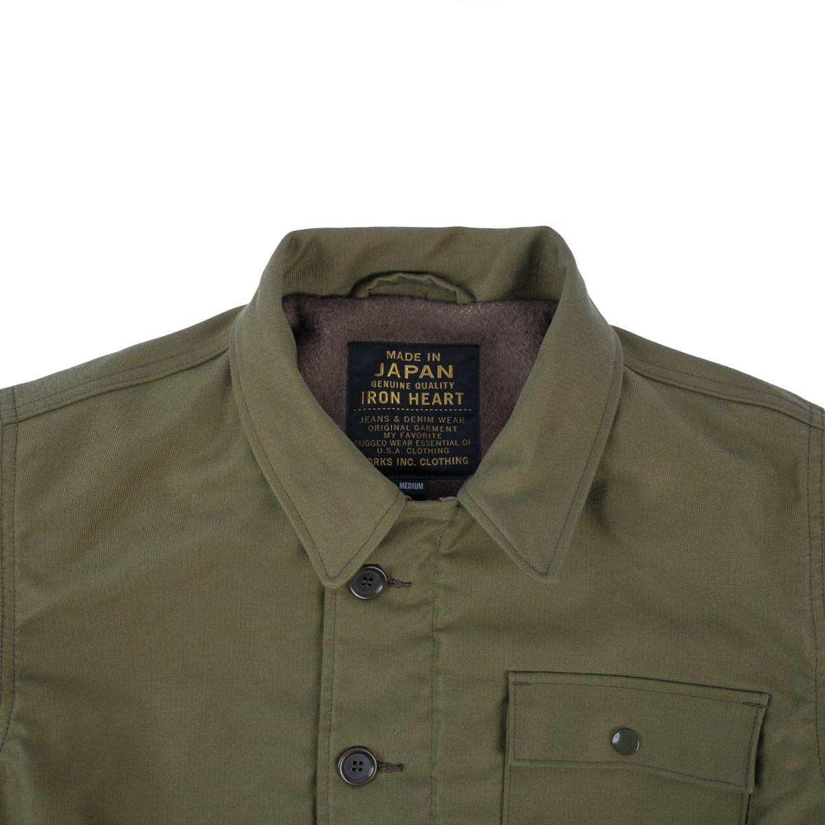 IHM-40-GRN Whipcord A2 Deck Jacket - Olive Drab Green