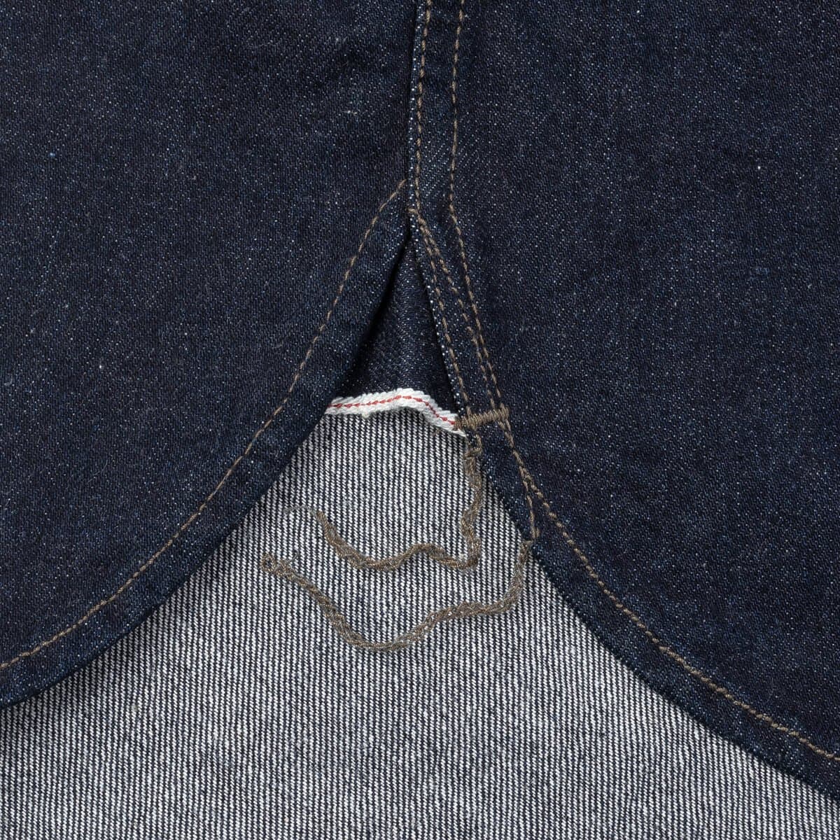 IHSH-326-IND 12oz Selvedge Denim Work Shirt With Snaps Indigo Gusset