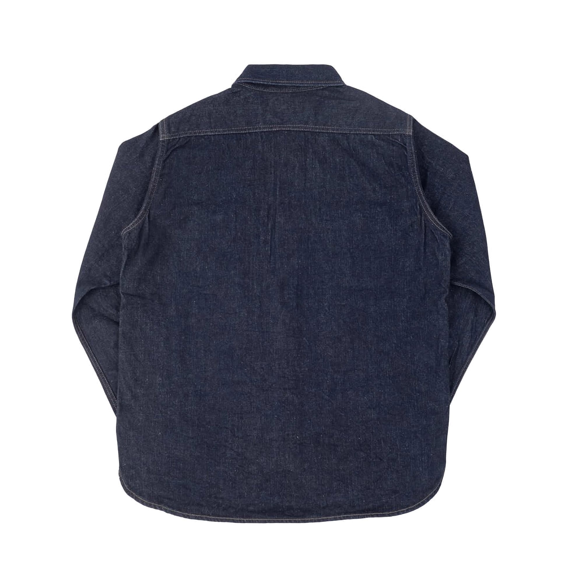 IHSH-326-IND 12oz Selvedge Denim Work Shirt With Snaps Indigo Rear