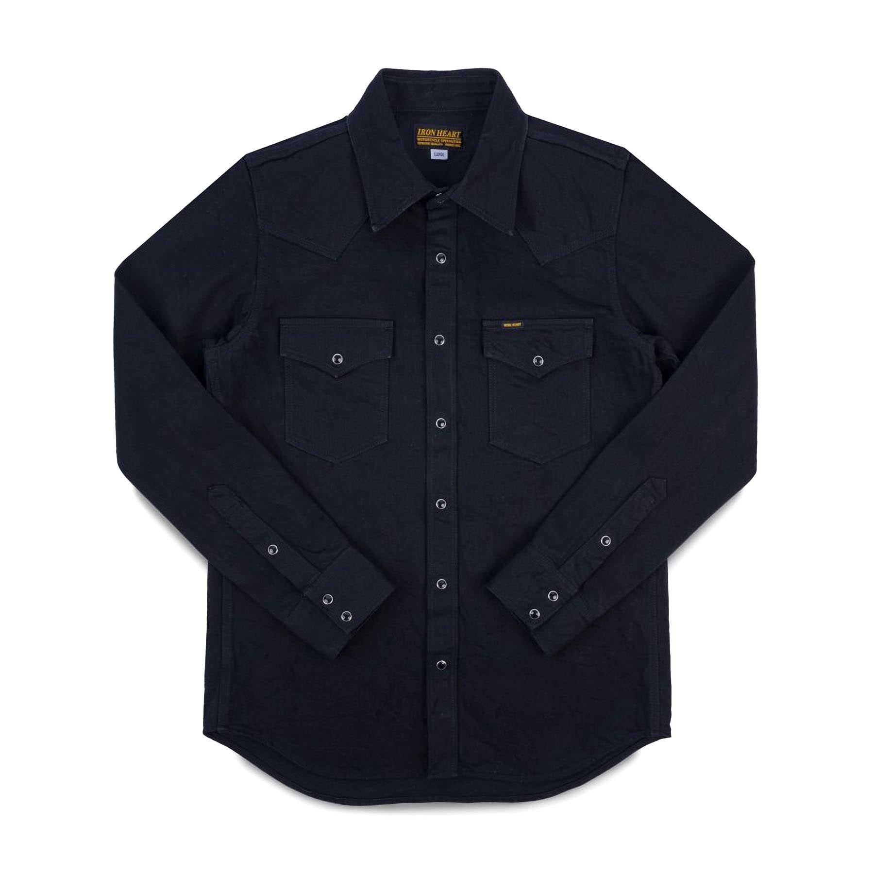 IHSH-396-BLK 13.5oz Denim Western Shirt - Black