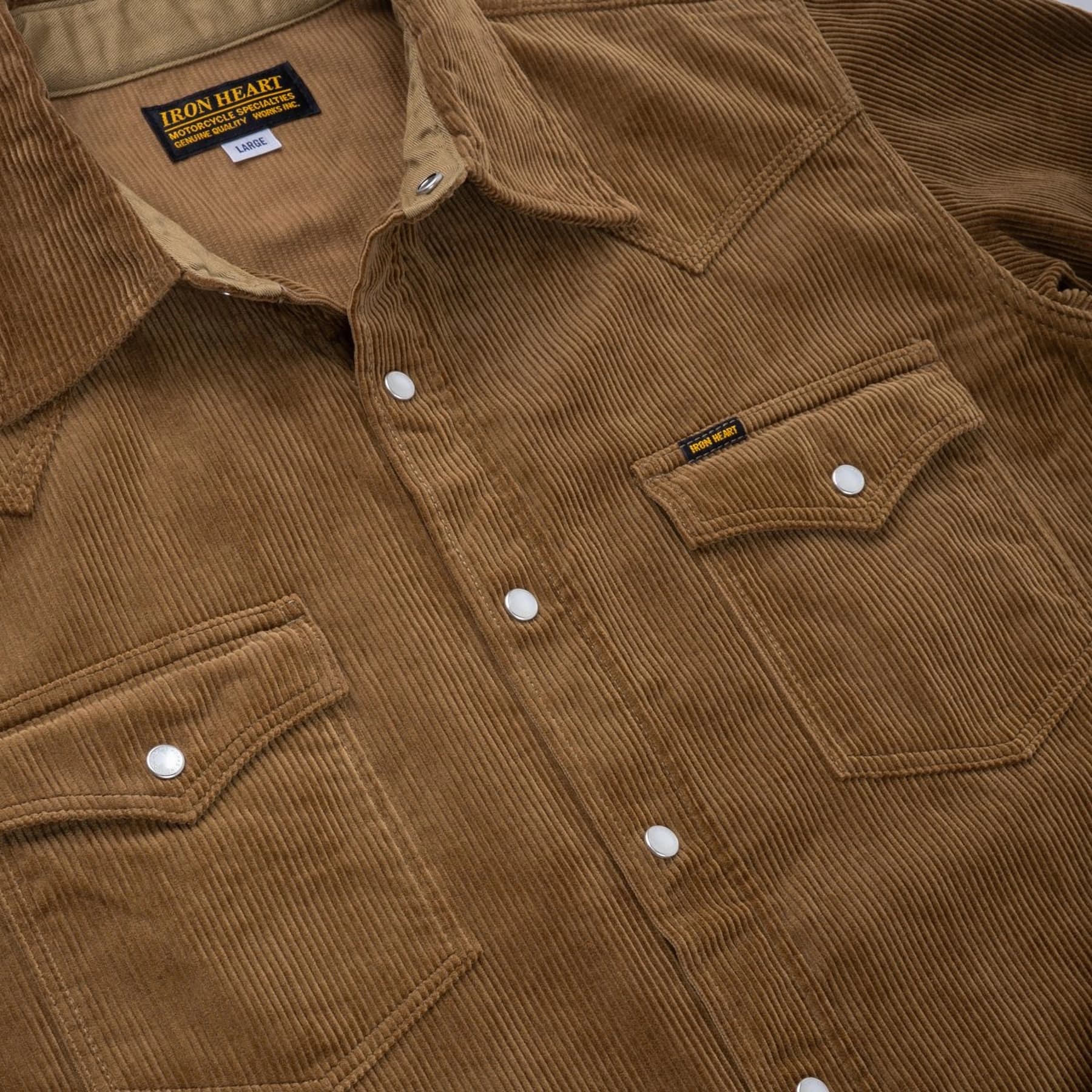 IHSH-398-CAM 11oz Corduroy Western Shirt - Camel