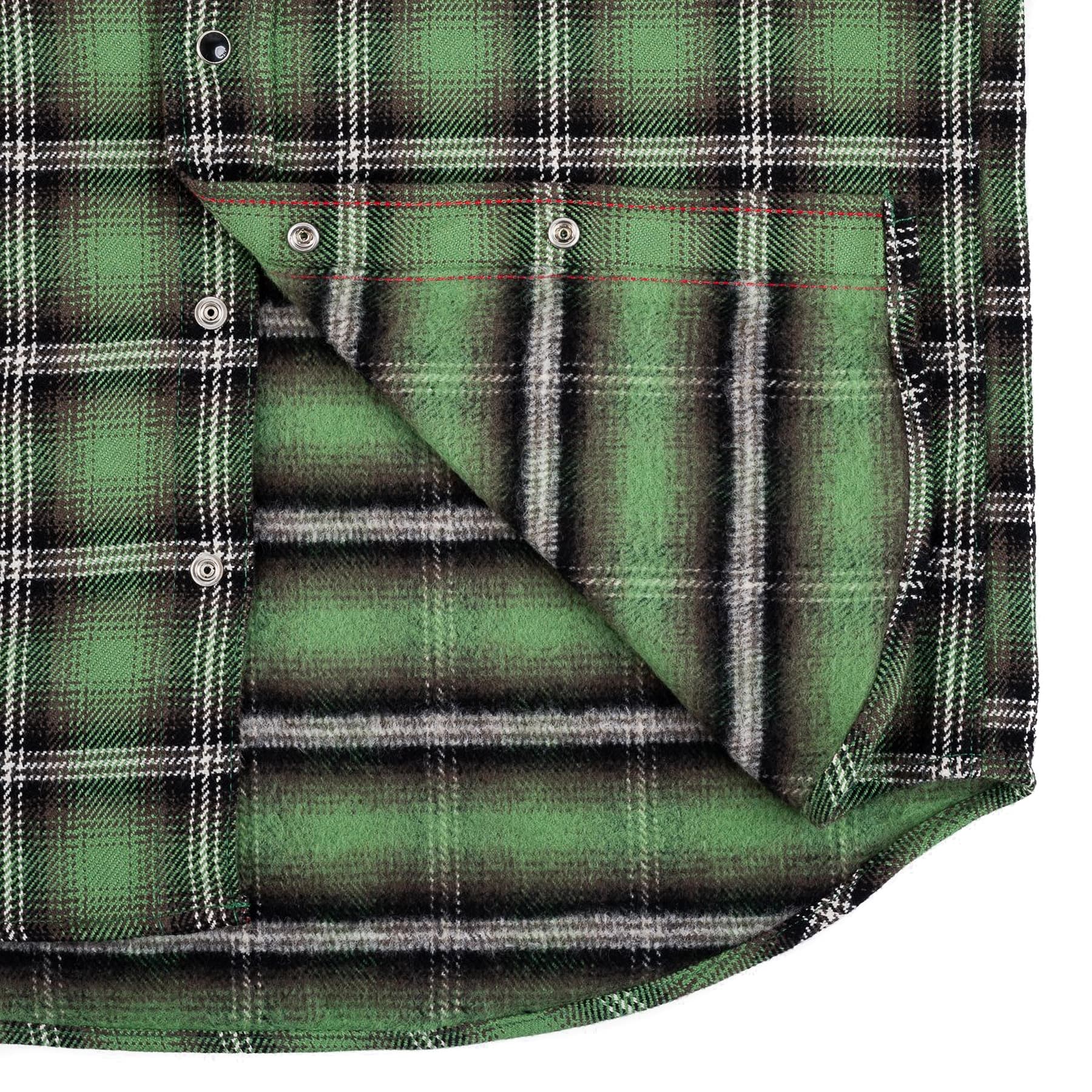 IHSH-405-GRN 12oz Ultra Heavy Flannel Check Western Shirt - Green