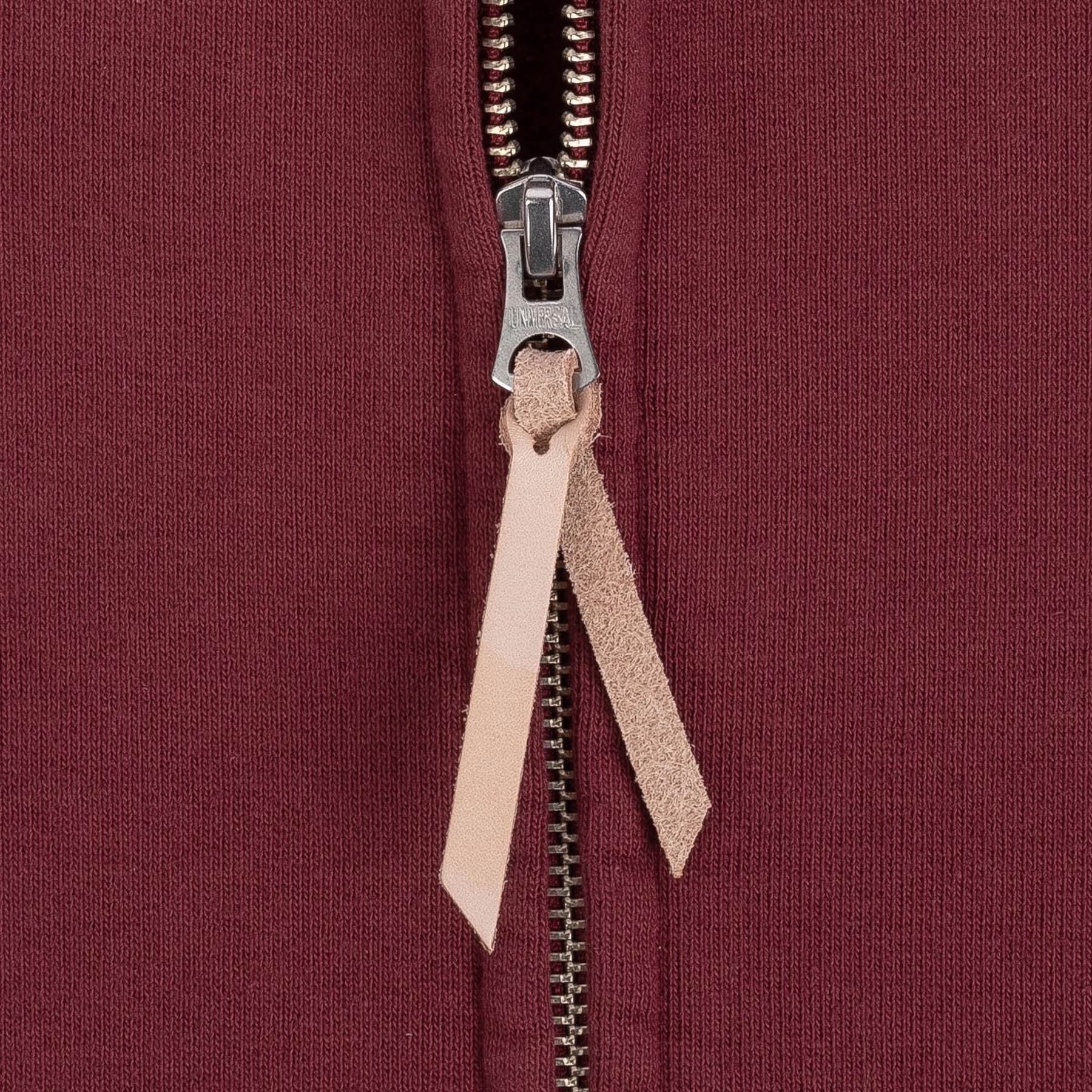 IHSW-10-BUR 14oz Ultra Heavyweight Loopwheel Cotton Zip Up Hoodie - Burgundy