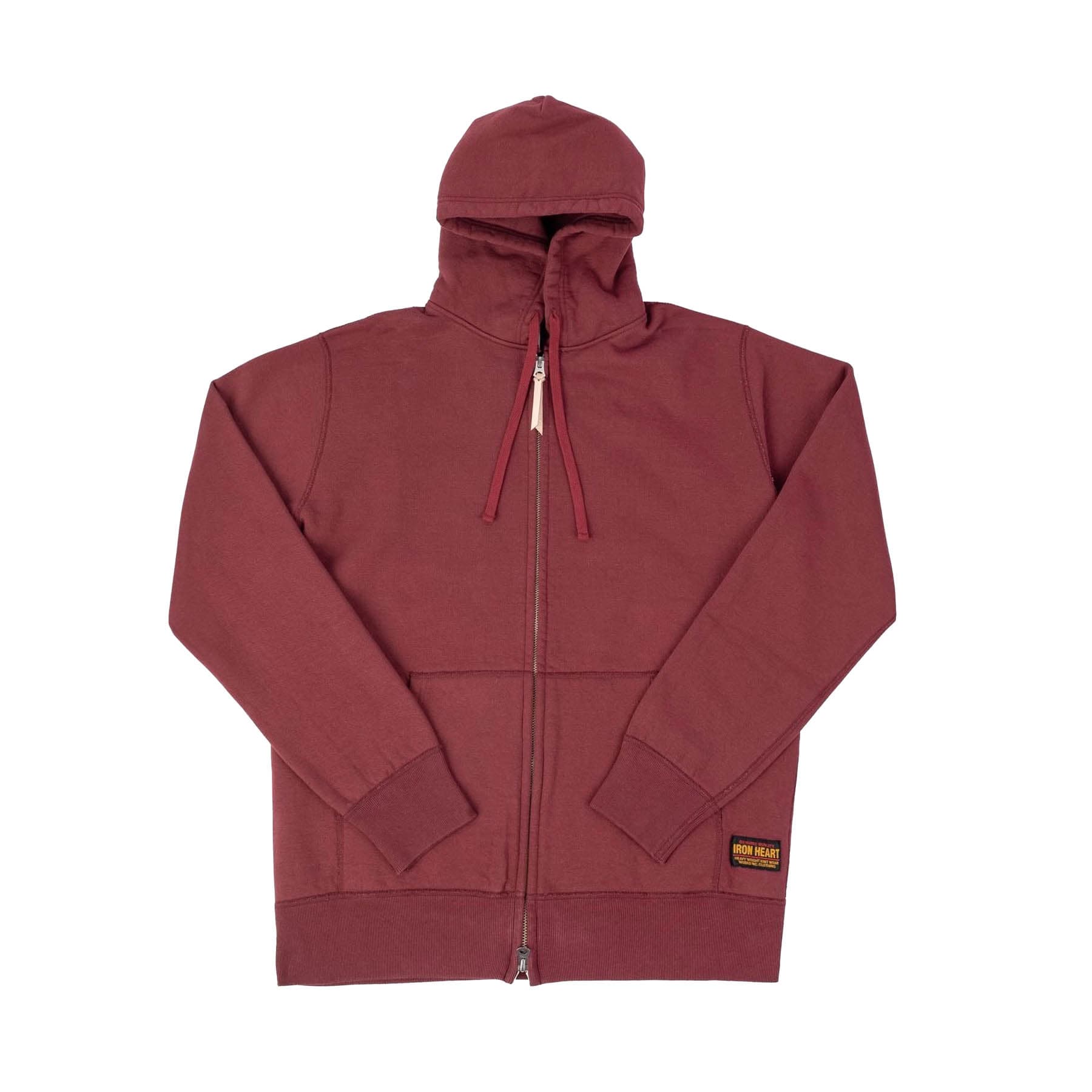 IHSW-10-BUR 14oz Ultra Heavyweight Loopwheel Cotton Zip Up Hoodie - Burgundy