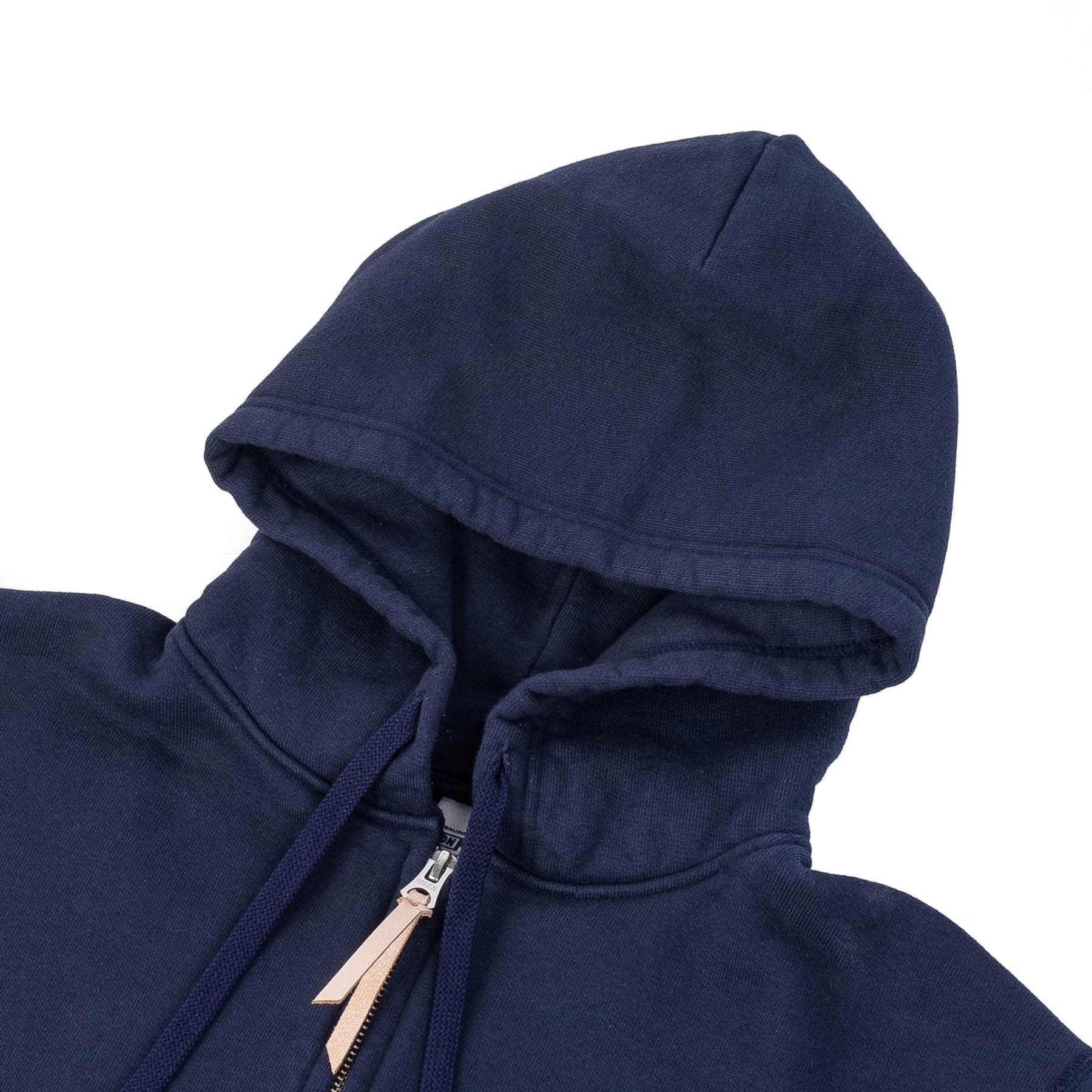 IHSW-10-NAV 14oz Ultra Heavyweight Loopwheel Cotton Zip Up Hoodie - Navy