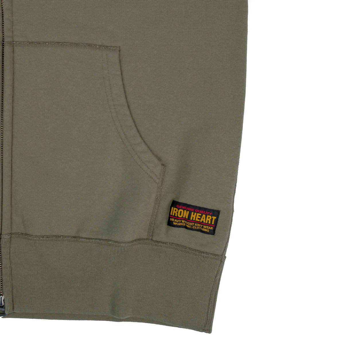 IHSW-10-OLV - 14oz Ultra Heavyweight Loopwheel Cotton Zippered Hoodie - Olive