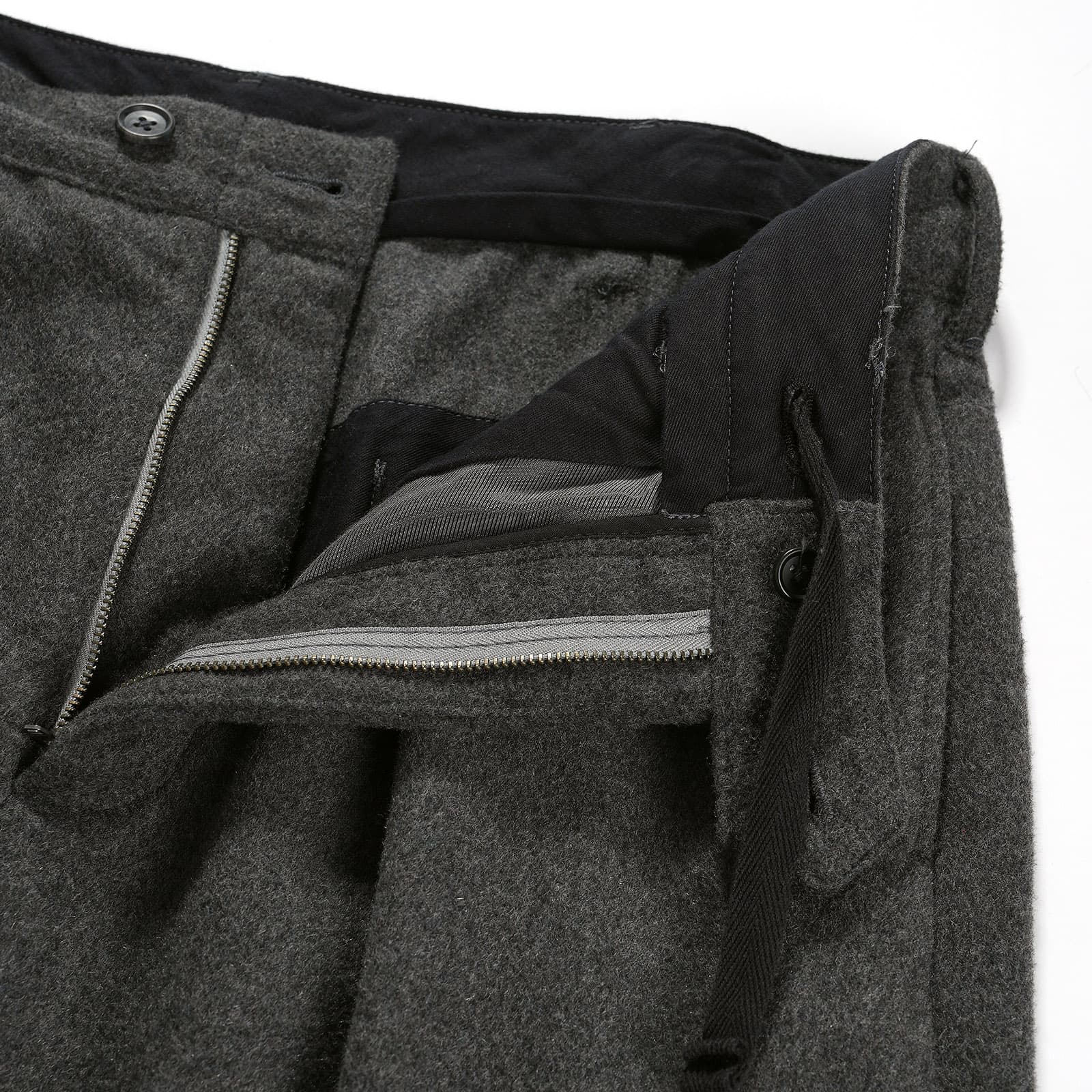 Carlyle Pant - Grey Wool Polyester Heavy Flannel