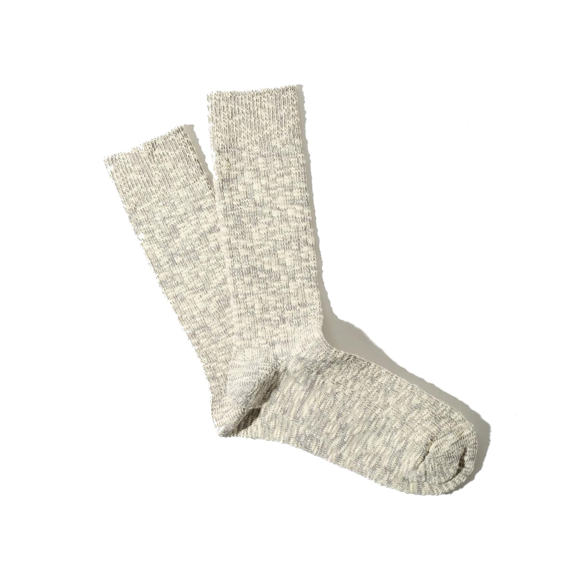 Light Slub Crew Medium Grey Socks