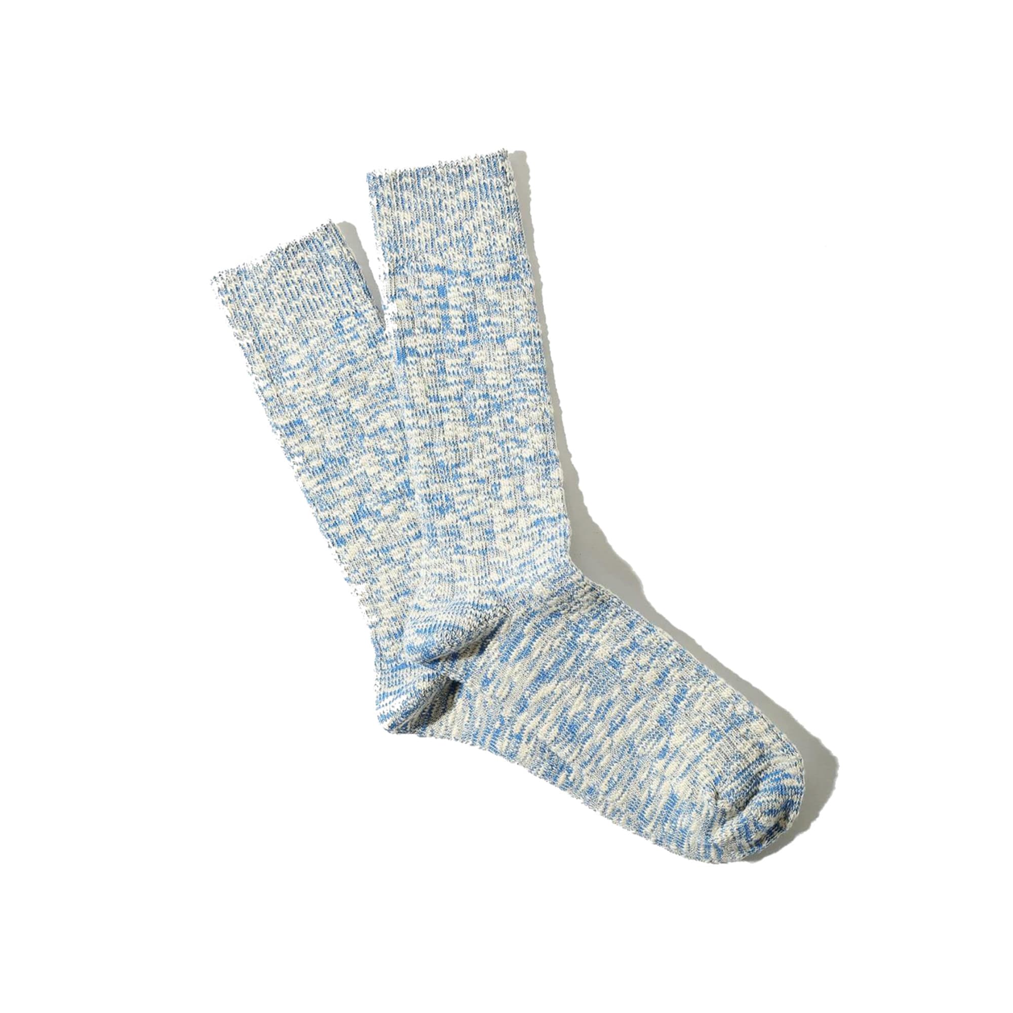 Light Slub Crew Navy Socks