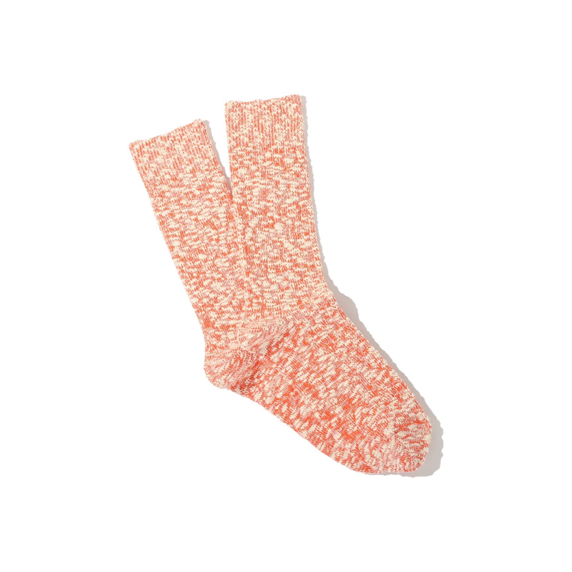 Light Slub Crew Orange Socks