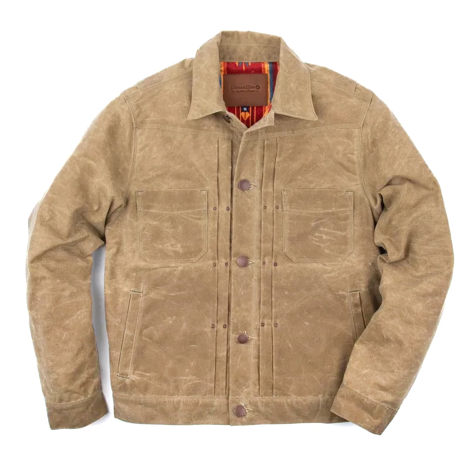 RJ-1 Riders Jacket - Waxed Canvas - Tumbleweed (Red Lining)