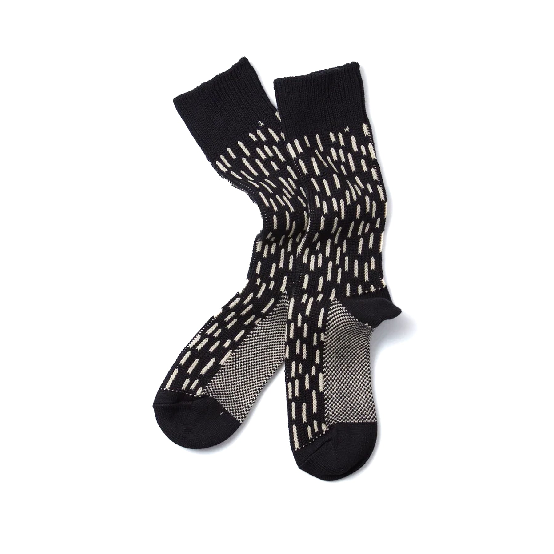 Rain Drop Crew Socks - Black/Ivory Raindrop