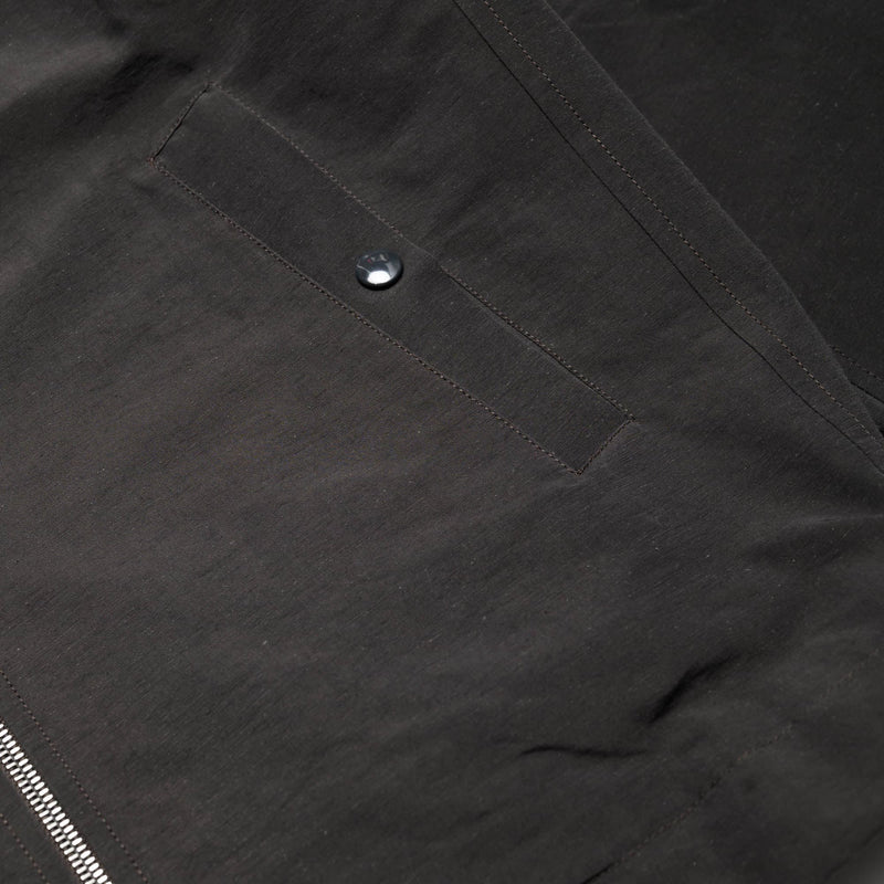 Arpenteur Vol Short Jacket Cotton Nylon Linen Charcoal Waist Pocket