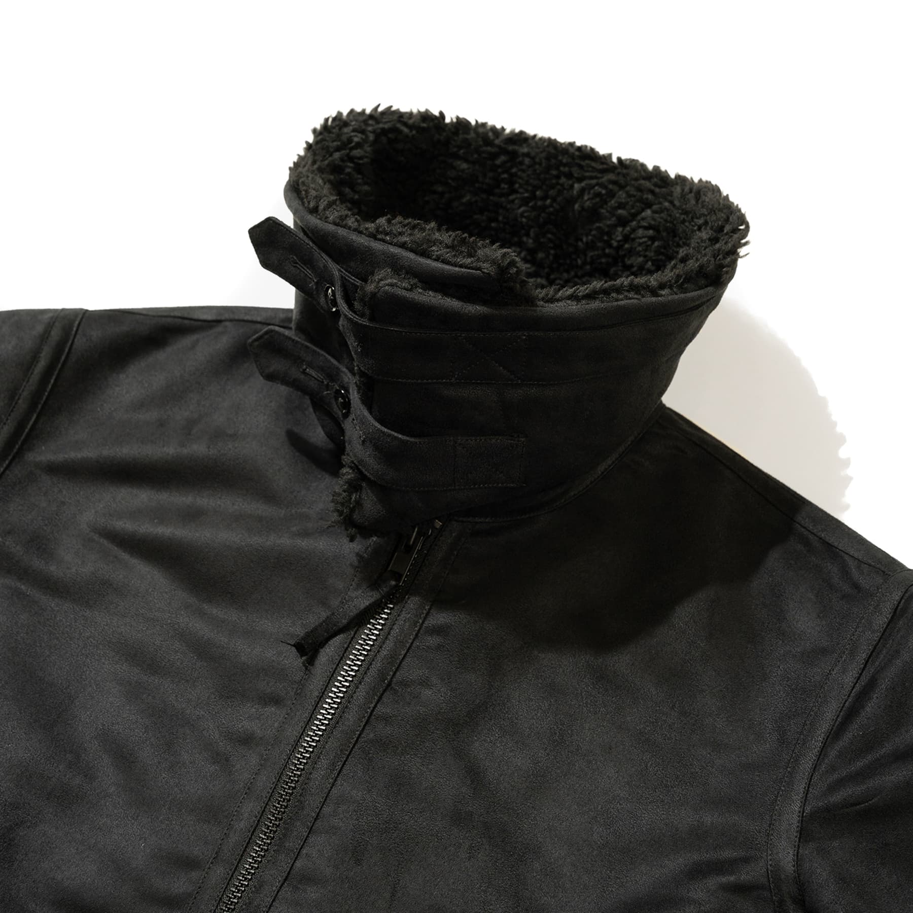 B3 Jacket - Black Polyester Fake Suede