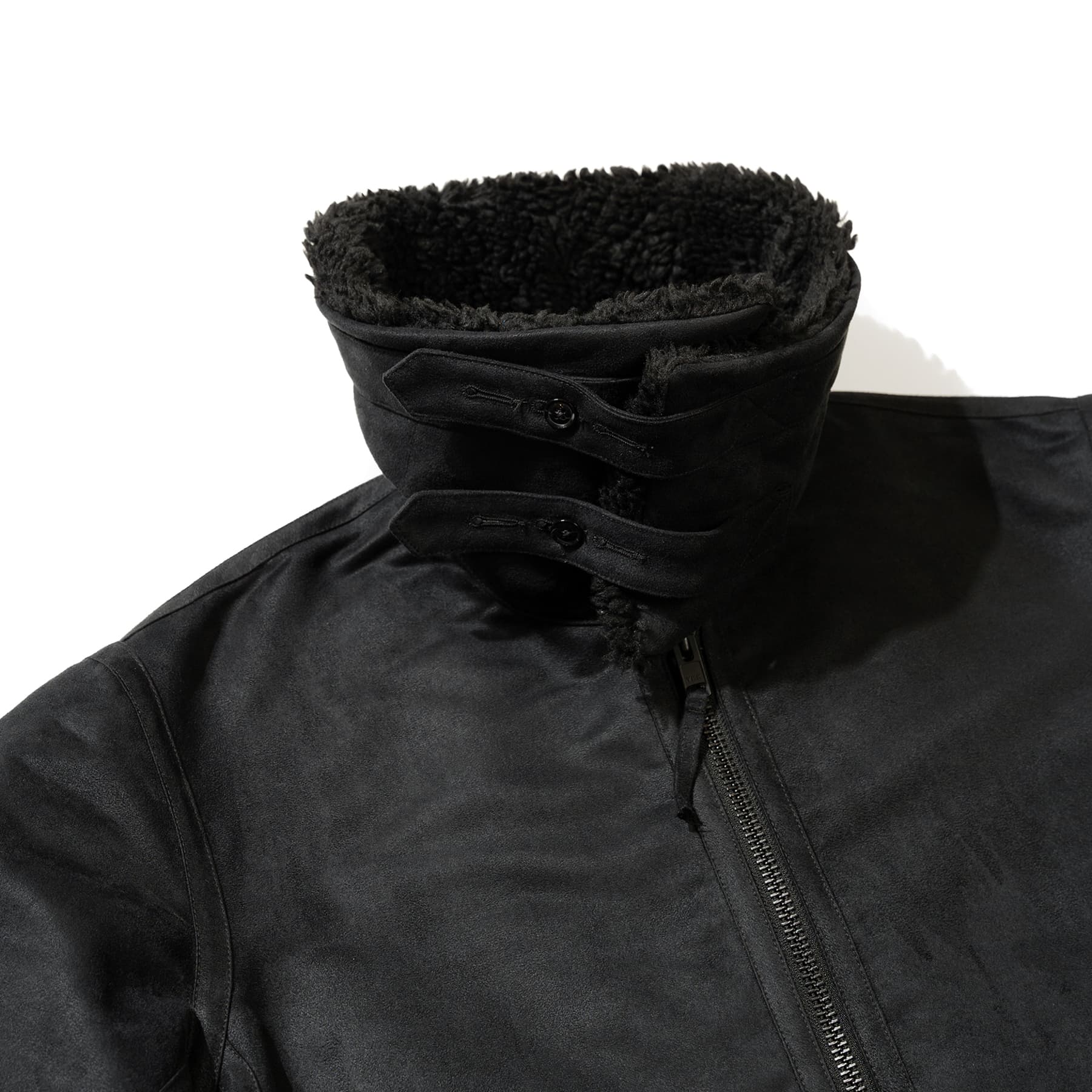 B3 Jacket - Black Polyester Fake Suede