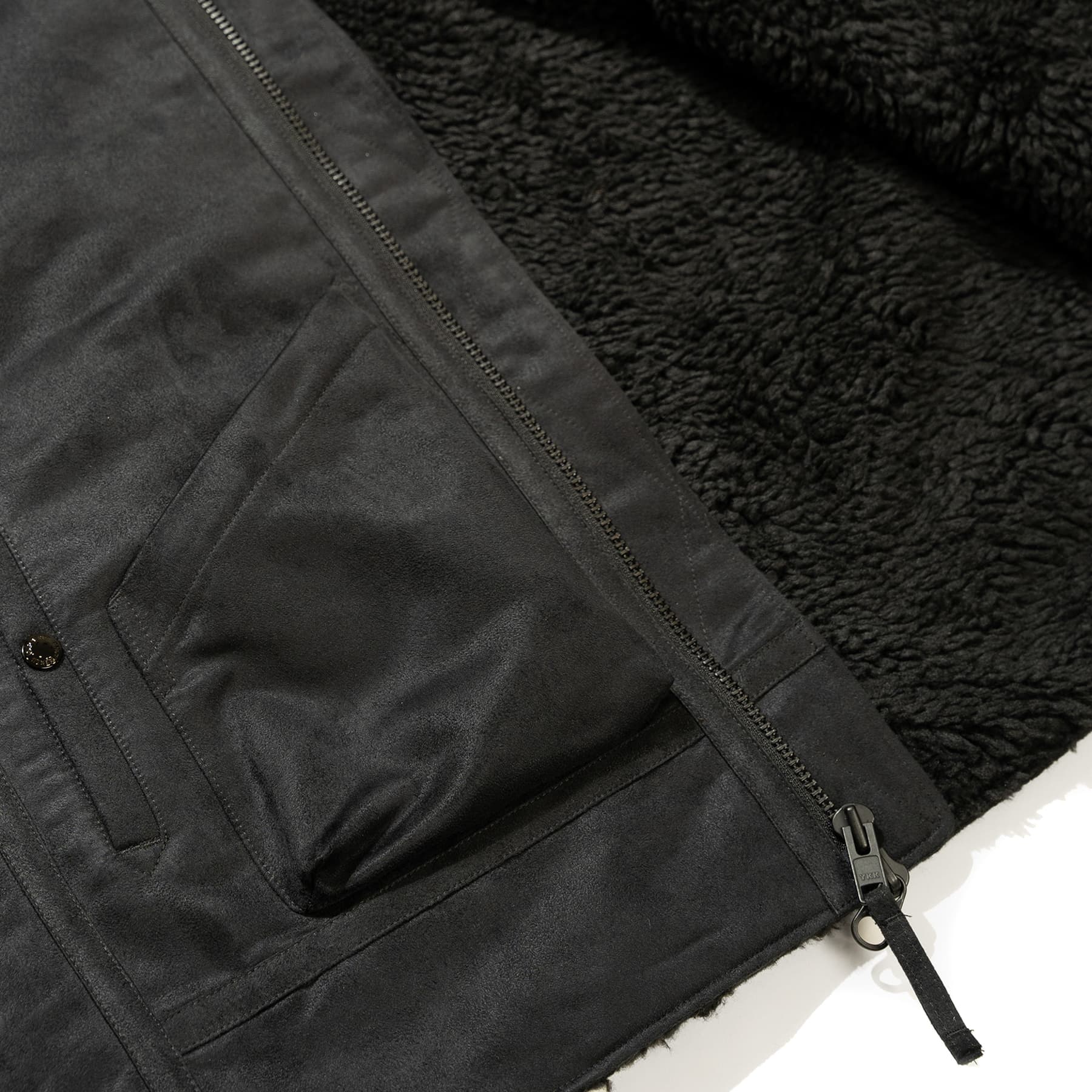 B3 Jacket - Black Polyester Fake Suede