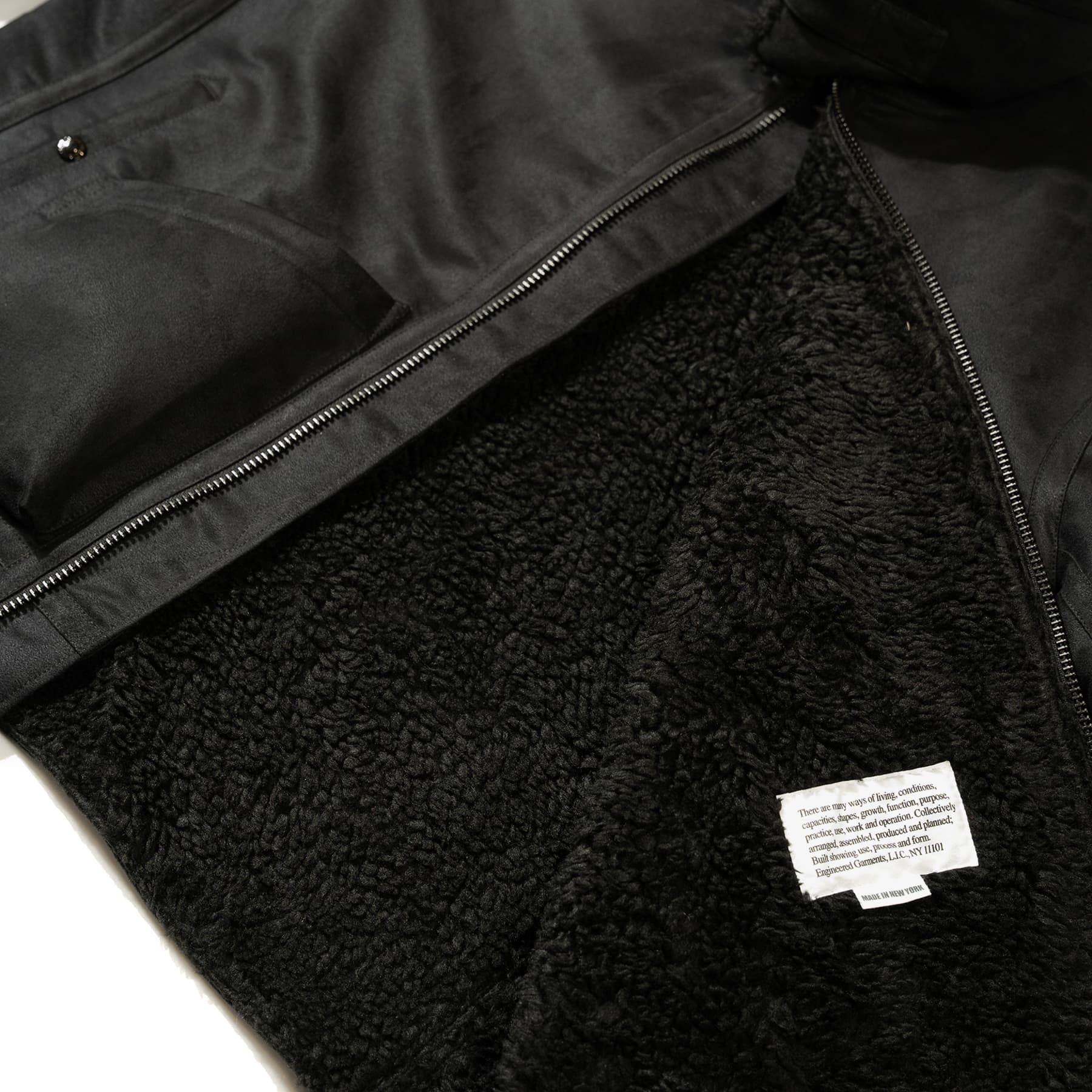 B3 Jacket - Black Polyester Fake Suede