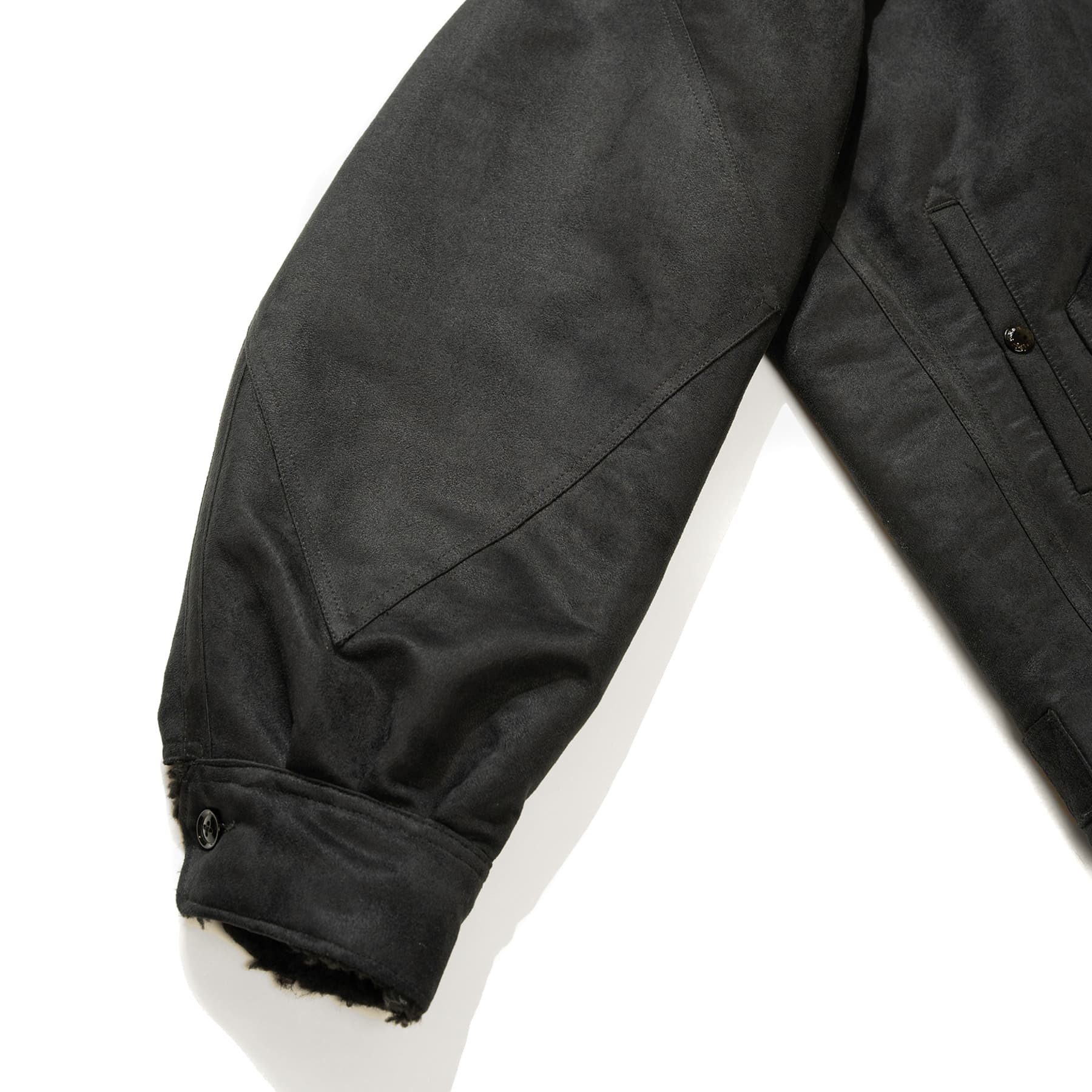 B3 Jacket - Black Polyester Fake Suede