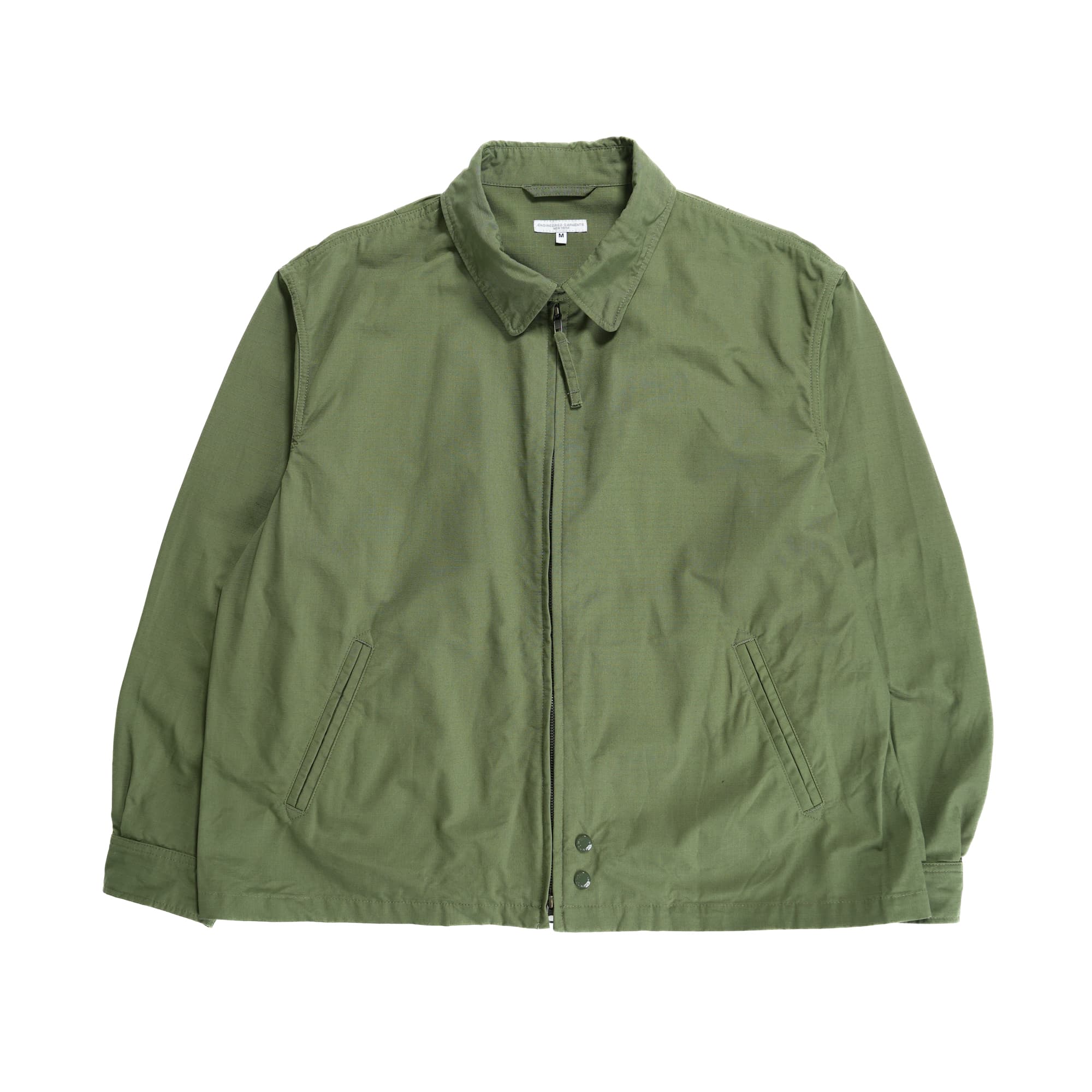 Engineered Garments Claigton Jacket Olive Cotton Ripstop | BlackBlue