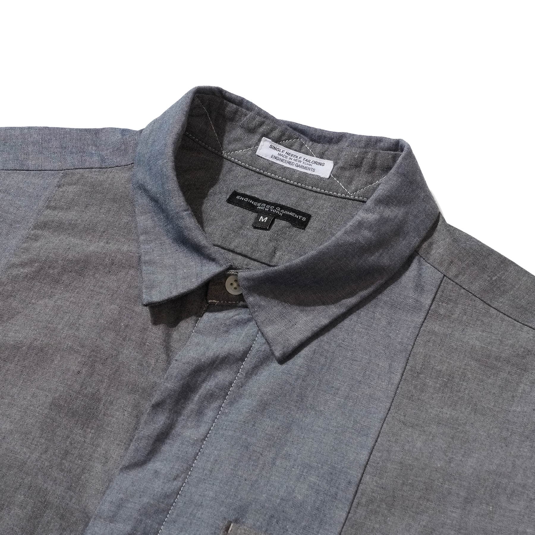 Combo Short Collar Shirt - Grey Cotton Chambray