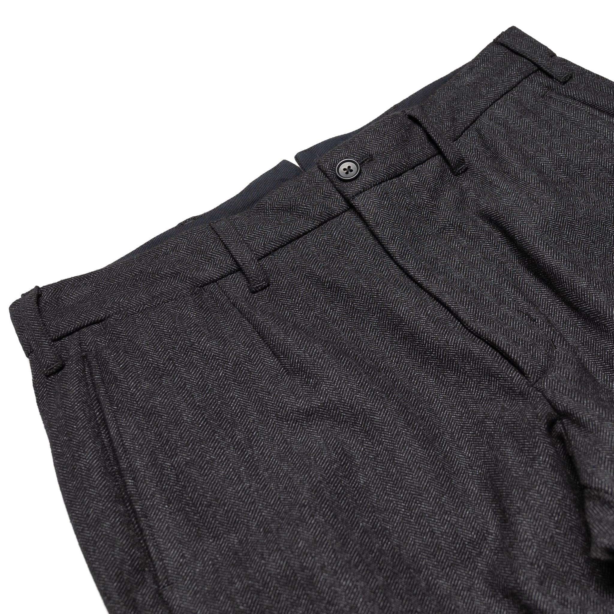 Andover Pant - Charcoal Poly Wool Printed Herringbone