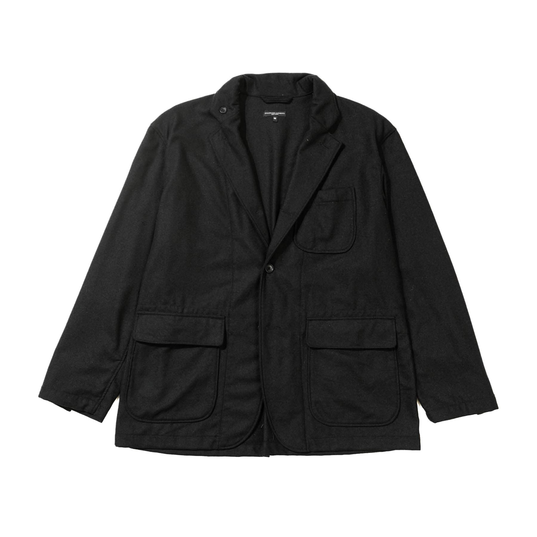 Loiter Jacket - Black Solid Poly Wool Flannel