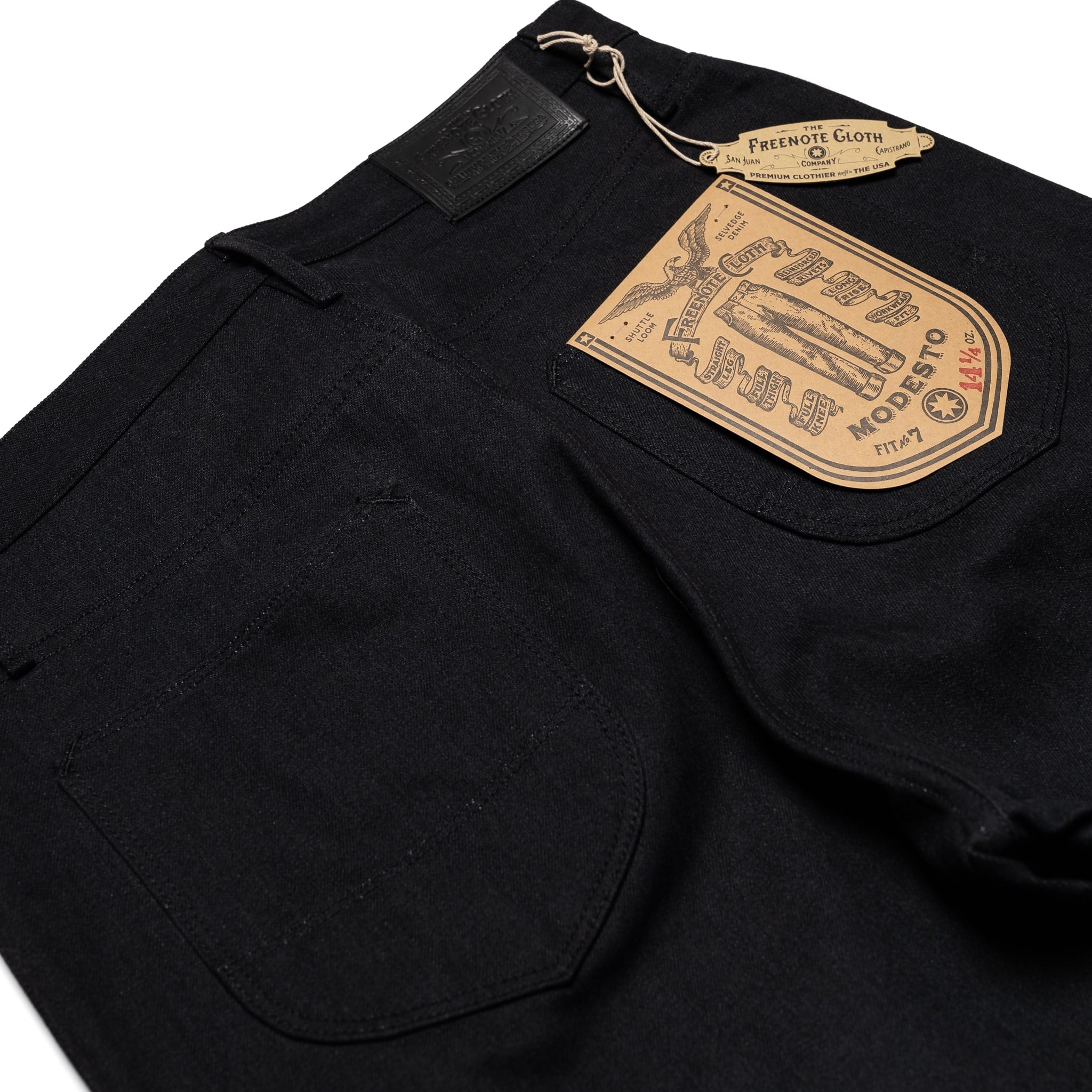 Modesto Straight 14.25 Ounce Black Grey Denim