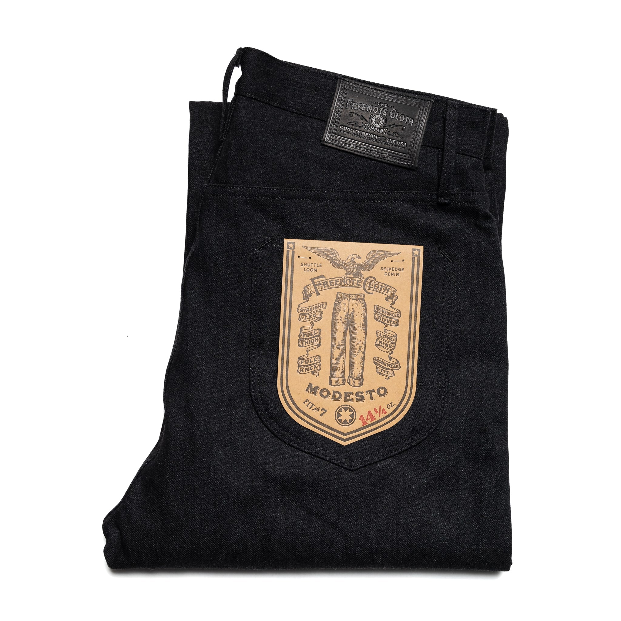 Modesto Straight 14.25 Ounce Black Grey Denim