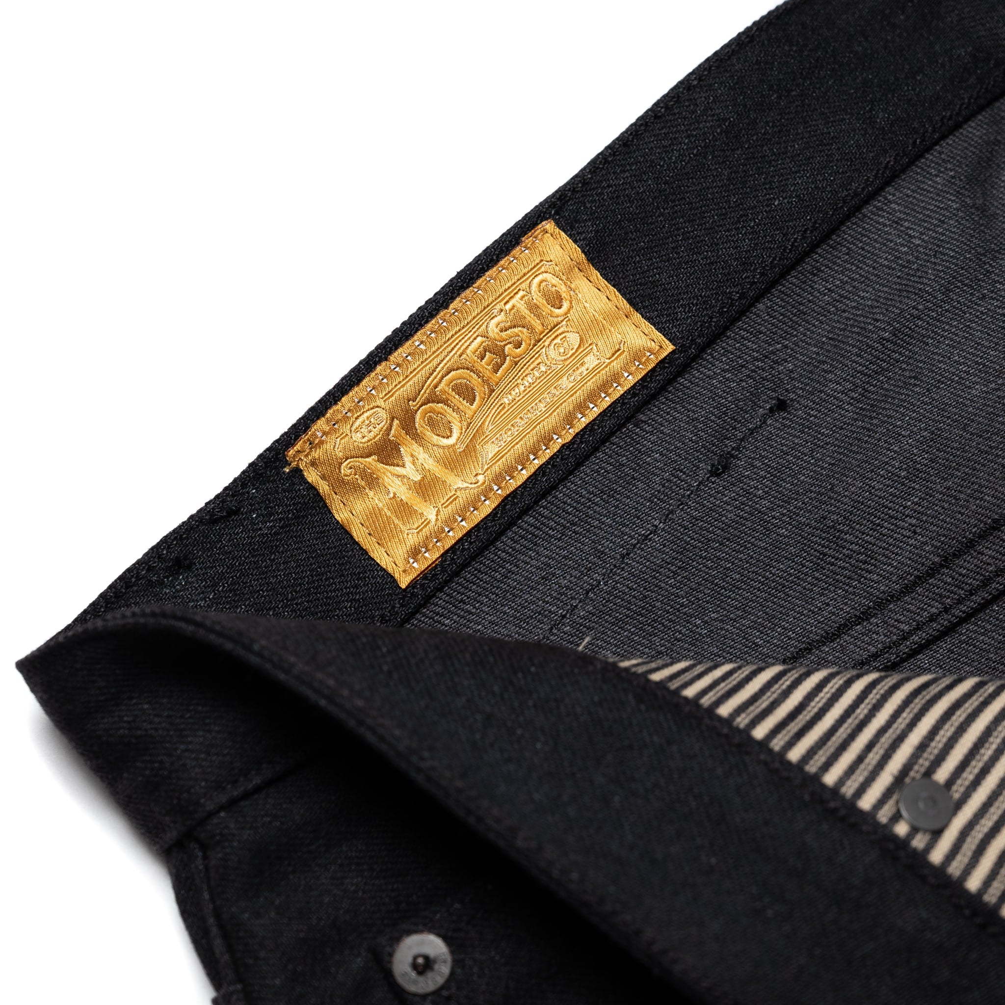 Modesto Straight 14.25 Ounce Black Grey Denim