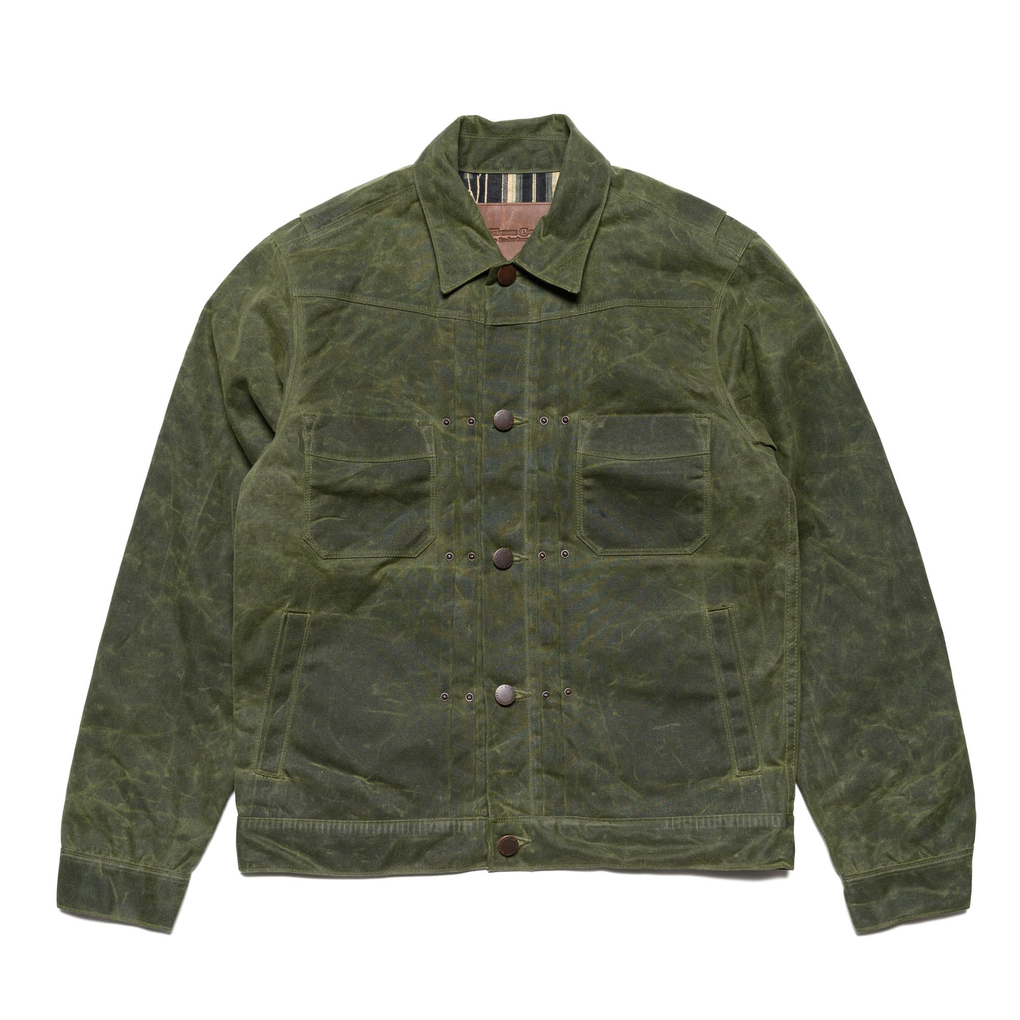 RJ-1 Riders Jacket Waxed Canvas - Olive (Olive Interior)